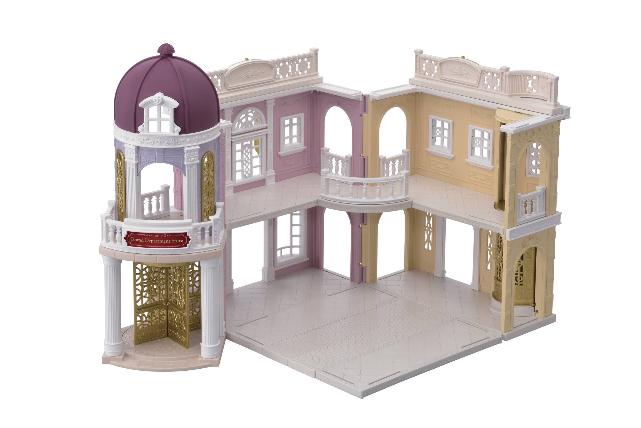 Town Series Grand Department Store, Fashion Dollhouse Playset with Revolving Door and Manual Elevator
