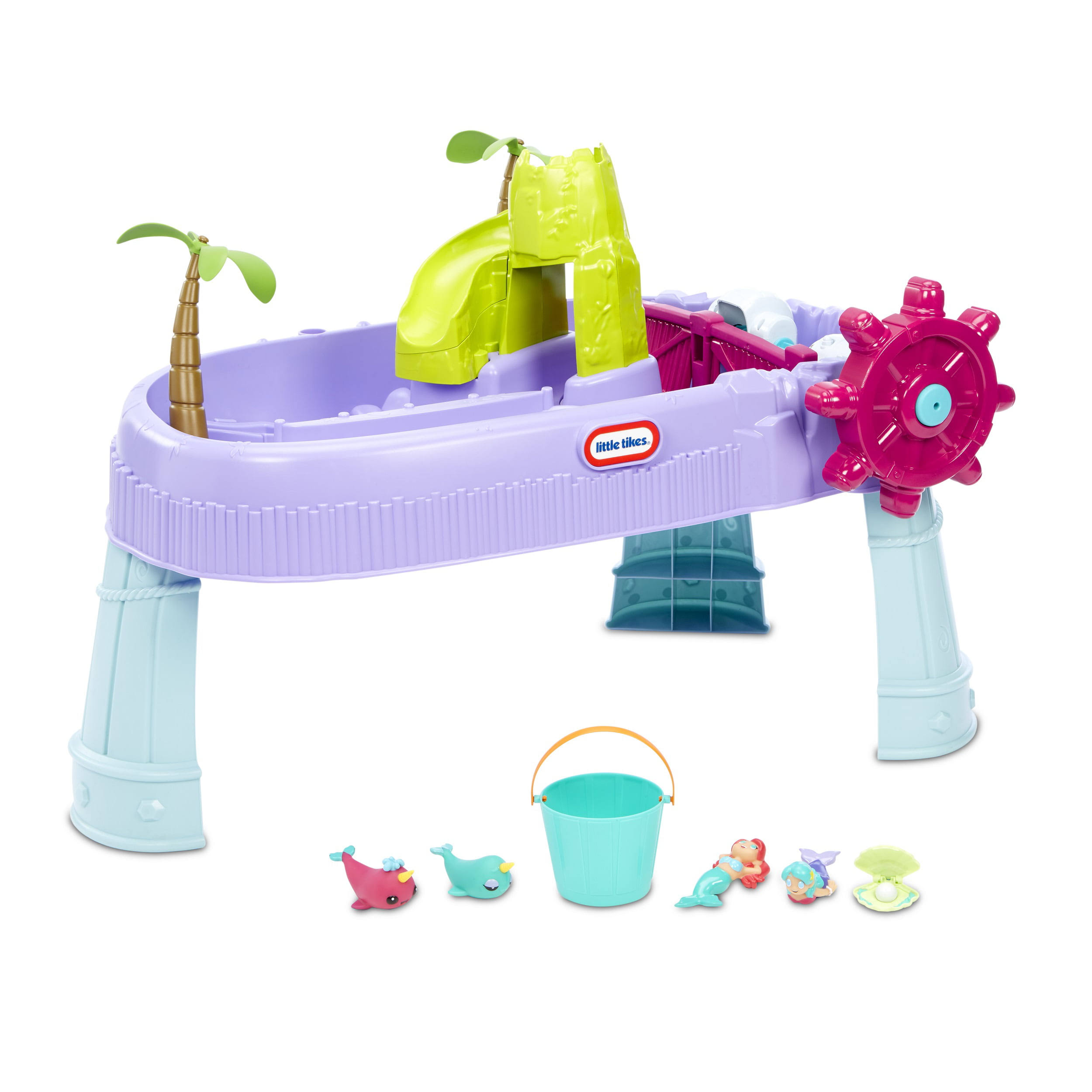 Mermaid Island Wavemaker Water Table with Five Unique Play Stations and Accessories