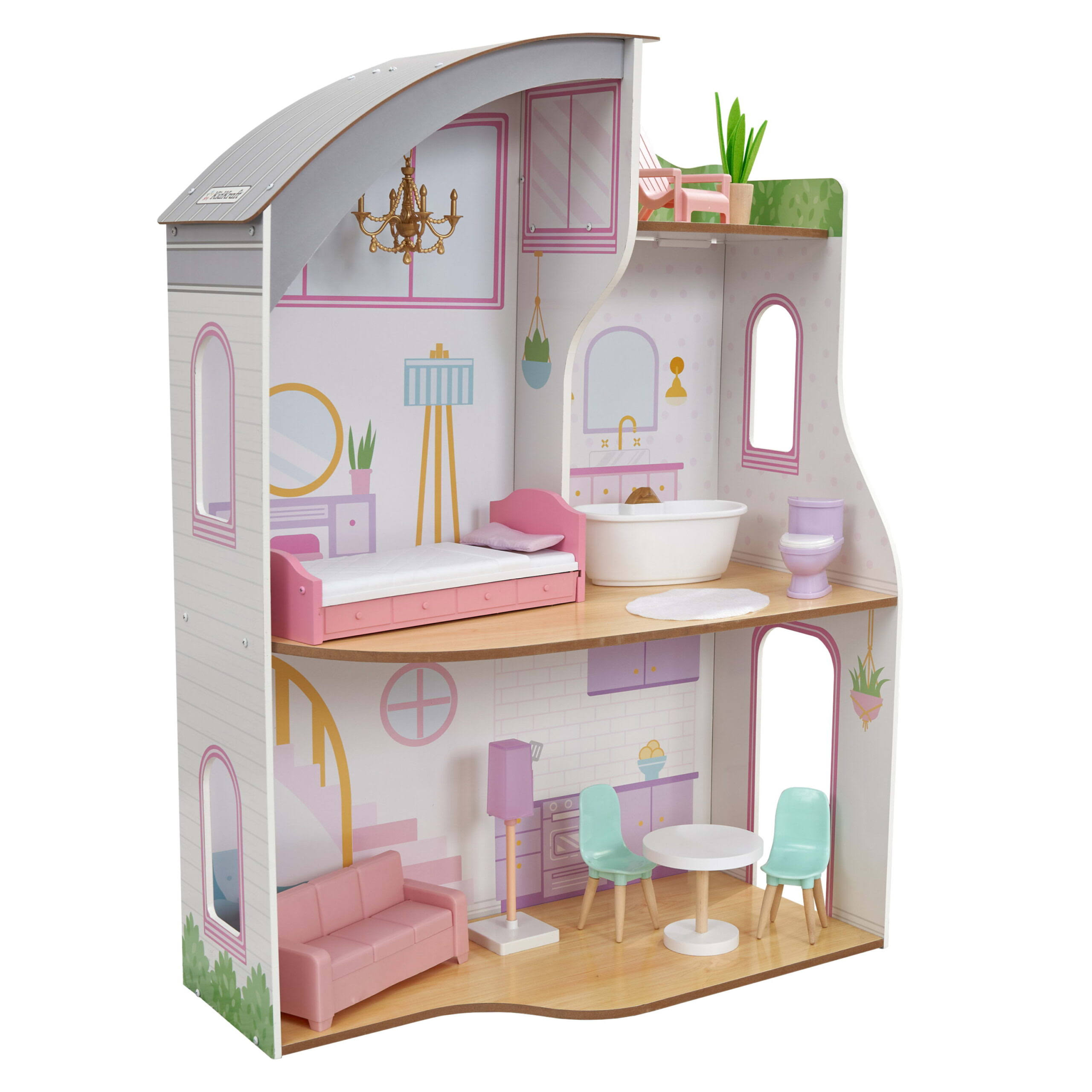 Elise Wooden Dollhouse with 12 Accessories