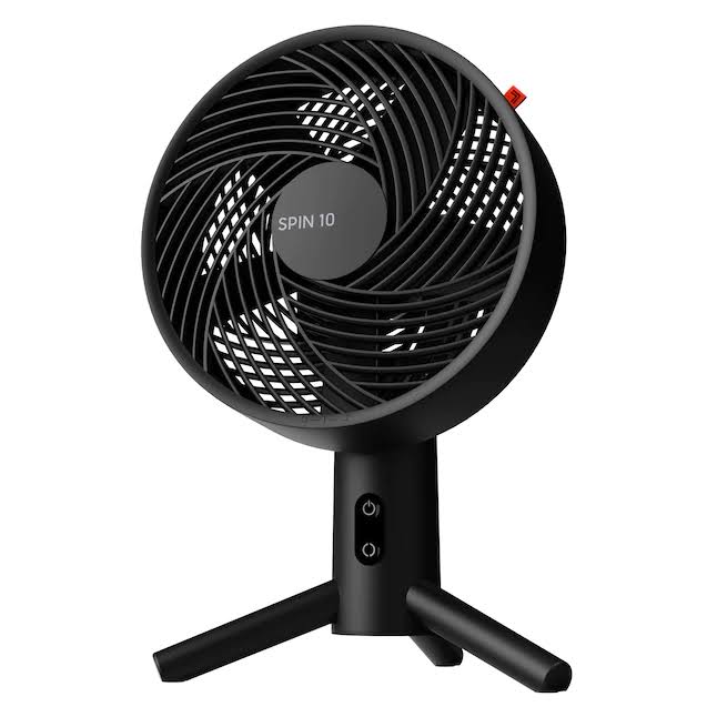 9.8-in 3-Speed Indoor Black Oscillating Desk Fan