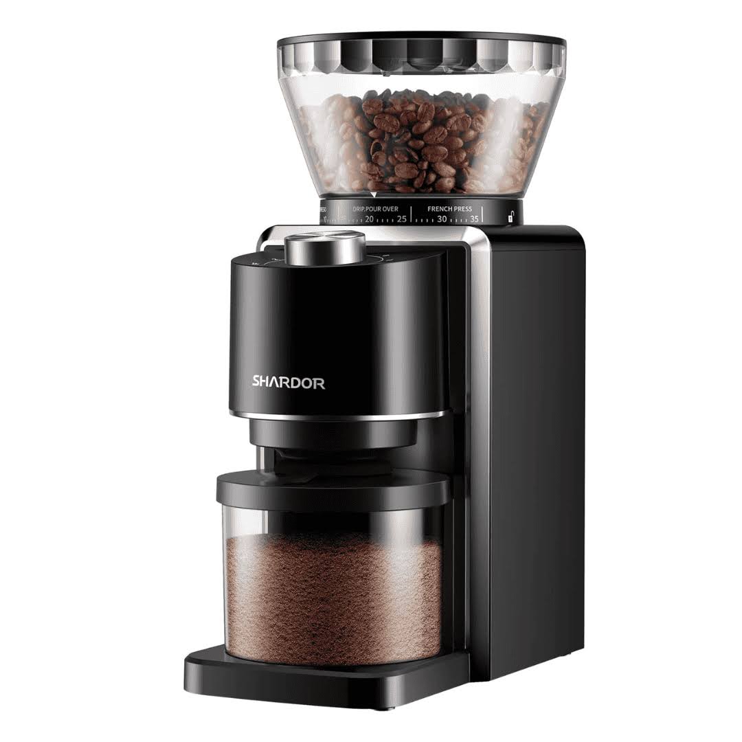 SHARDOR Conical Burr Coffee Grinder, Electric Adjustable Burr Mill with 35 Precise Grind Setting for 2-12 Cup, Black