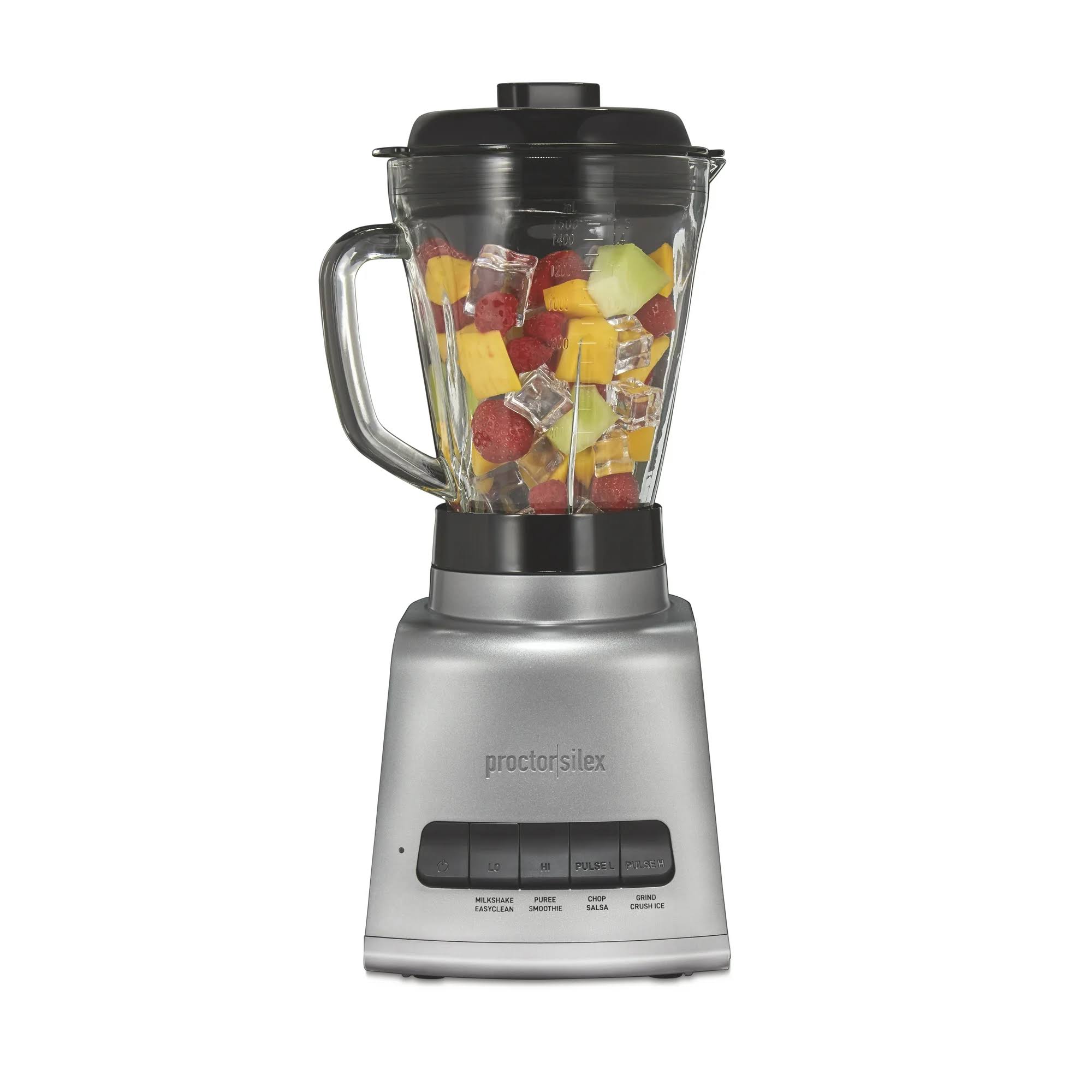 Proctor Silex Blender, 950 Watts of Peak Power, 52 oz. Capacity, Black   Silver, 53560