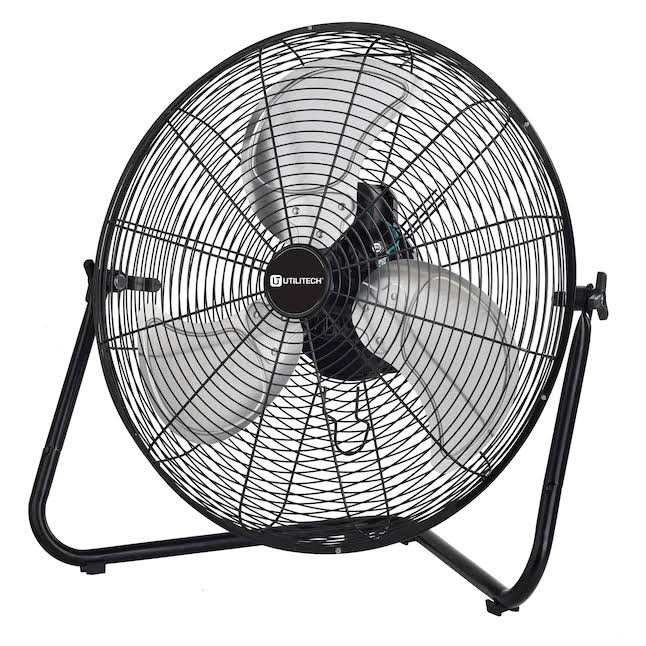 Utilitech 20-in 3-Speed Indoor Black Floor Fan