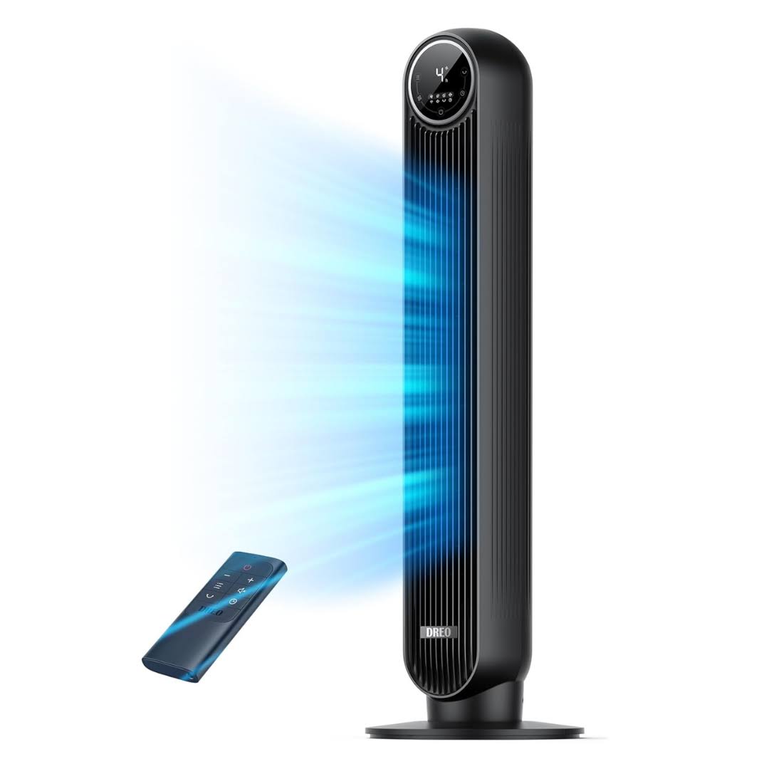 Nomad One Tower Fan with Remote, Quiet Cooling Fan, 90° Oscillating Fan with 4 Speeds, 4 Modes