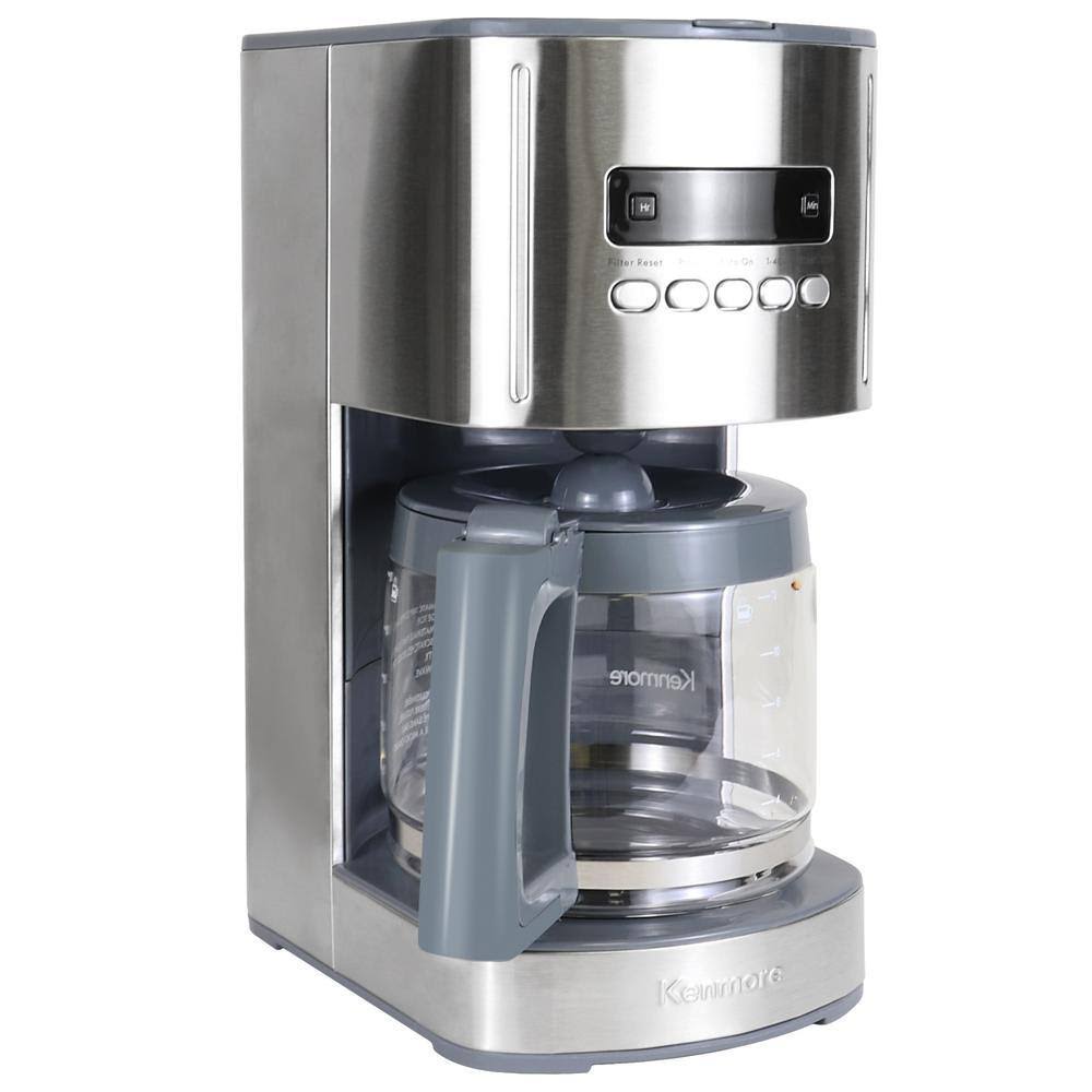 KKCM12S 12-Cup Programmable Coffee Maker, Stainless Steel, with Reusable Filter, silver