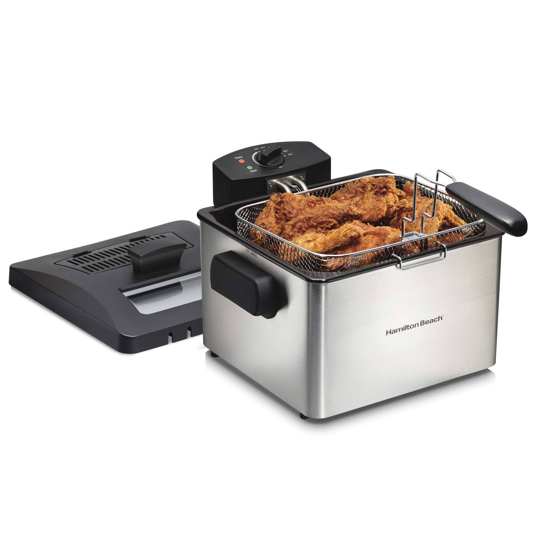 35042 Professional Style Electric Deep Fryer, 1800 Watts, 21 Cups / 5 Liters Oil Capacity, Stainless Steel