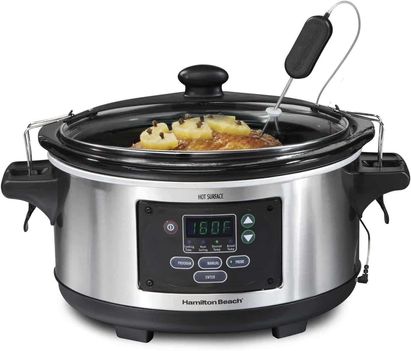 Portable 6 Quart Set   Forget Digital Programmable Slow Cooker Lock, Stainless Steel