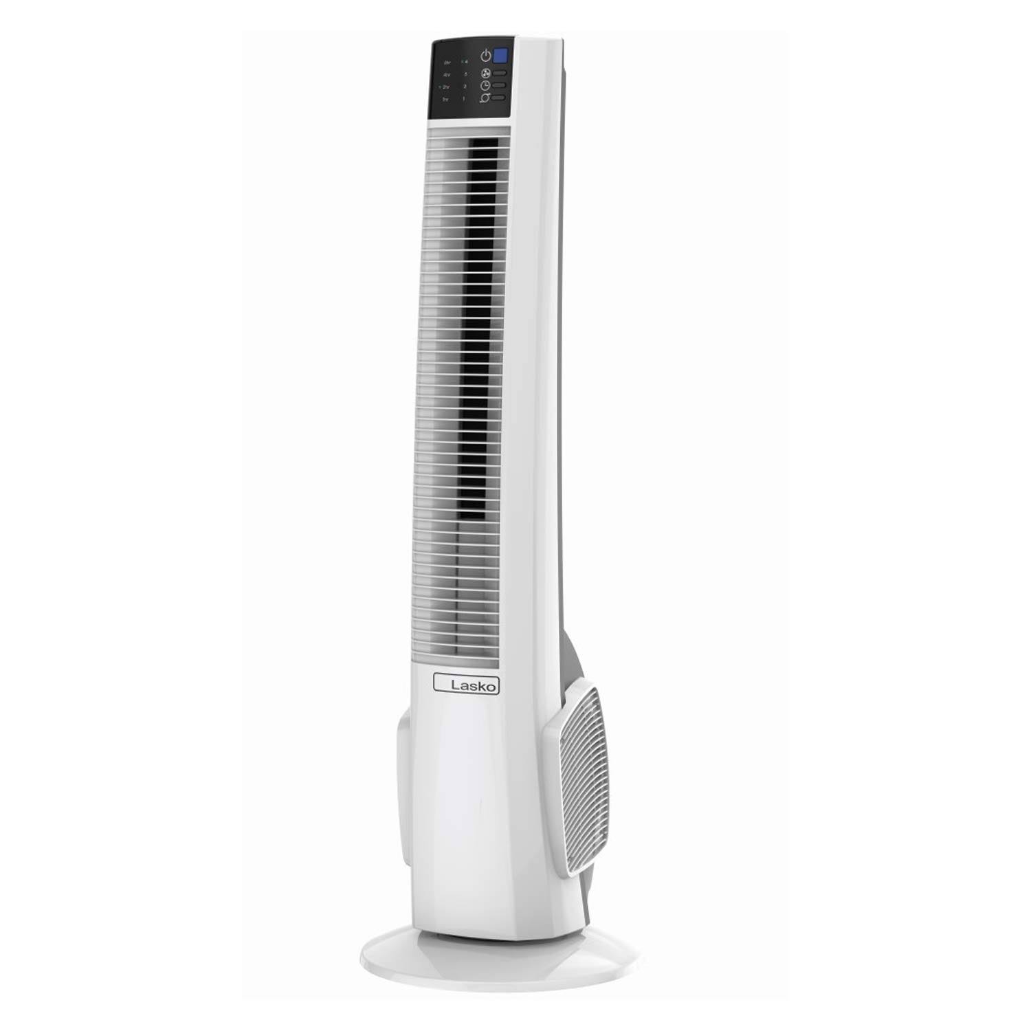 T38400 Oscillating Tower Fan, Remote Control, Timer, 4 Quiet Speeds, for Bedroom, Home Office and Kitchen, 38 , White