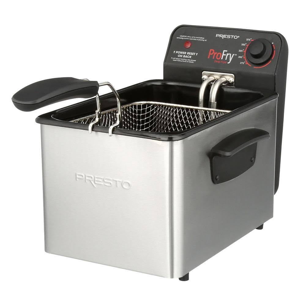 Presto 05461 Professional 3.2 Qt. Stainless Steel Deep Fryer with Fry Basket