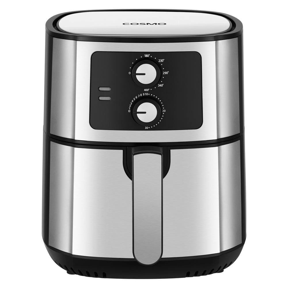Cosmo COS-58AFAKSS 5.8 qt. Electric Hot Air Fryer with Temperature Control, Timer, Non-Stick Frying Tray, 1400W