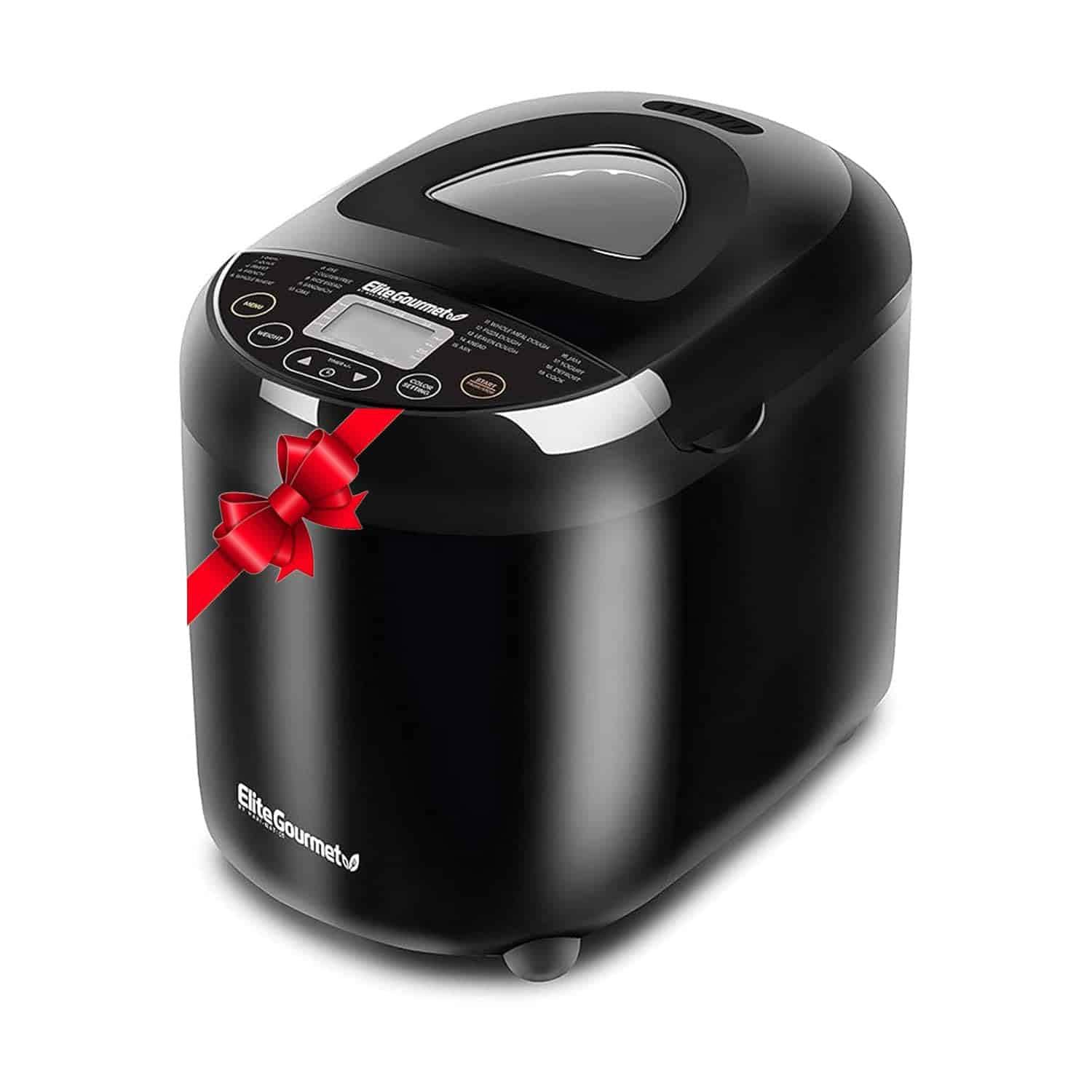 Elite Gourmet EBM8103B Programmable Bread Maker Machine 3 Loaf Sizes, 2 Lbs, Black