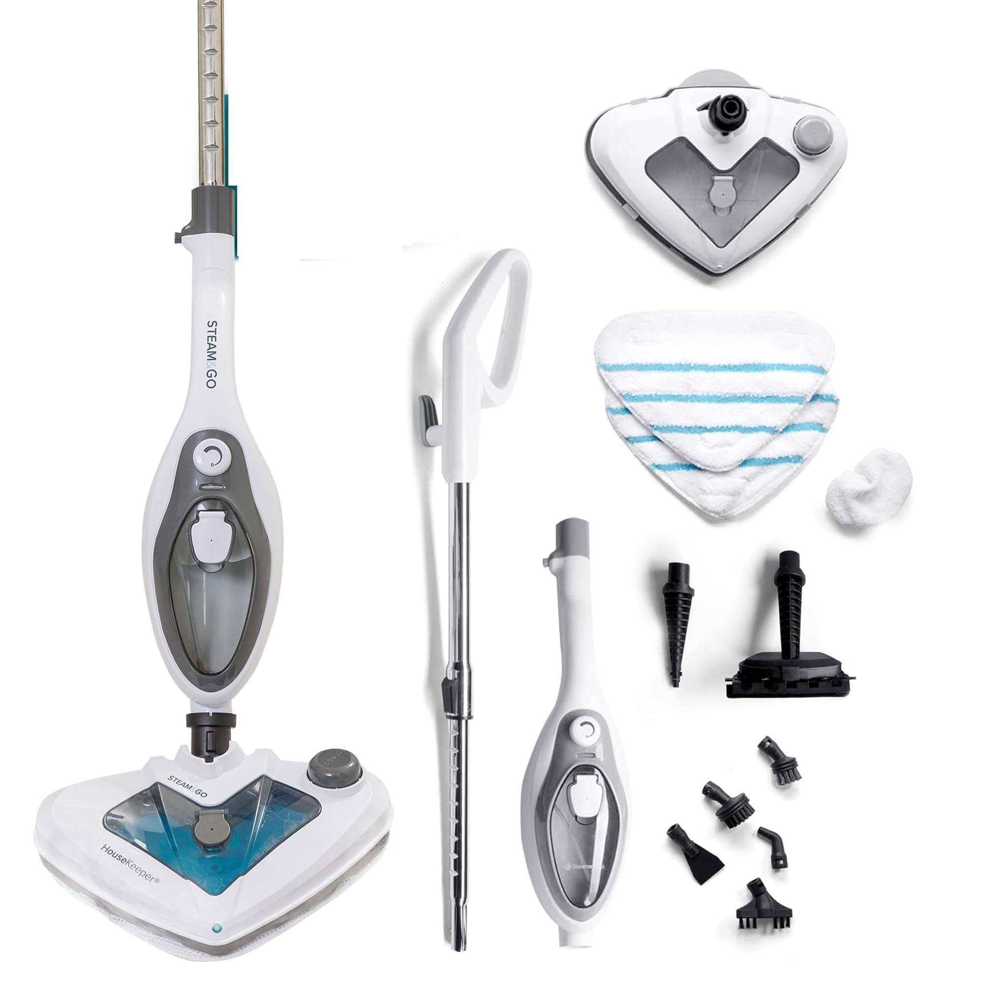 Steam and Go 10-in-1 Steam Mop   Floor Steamer with Detergent Chamber and Detachable Handle