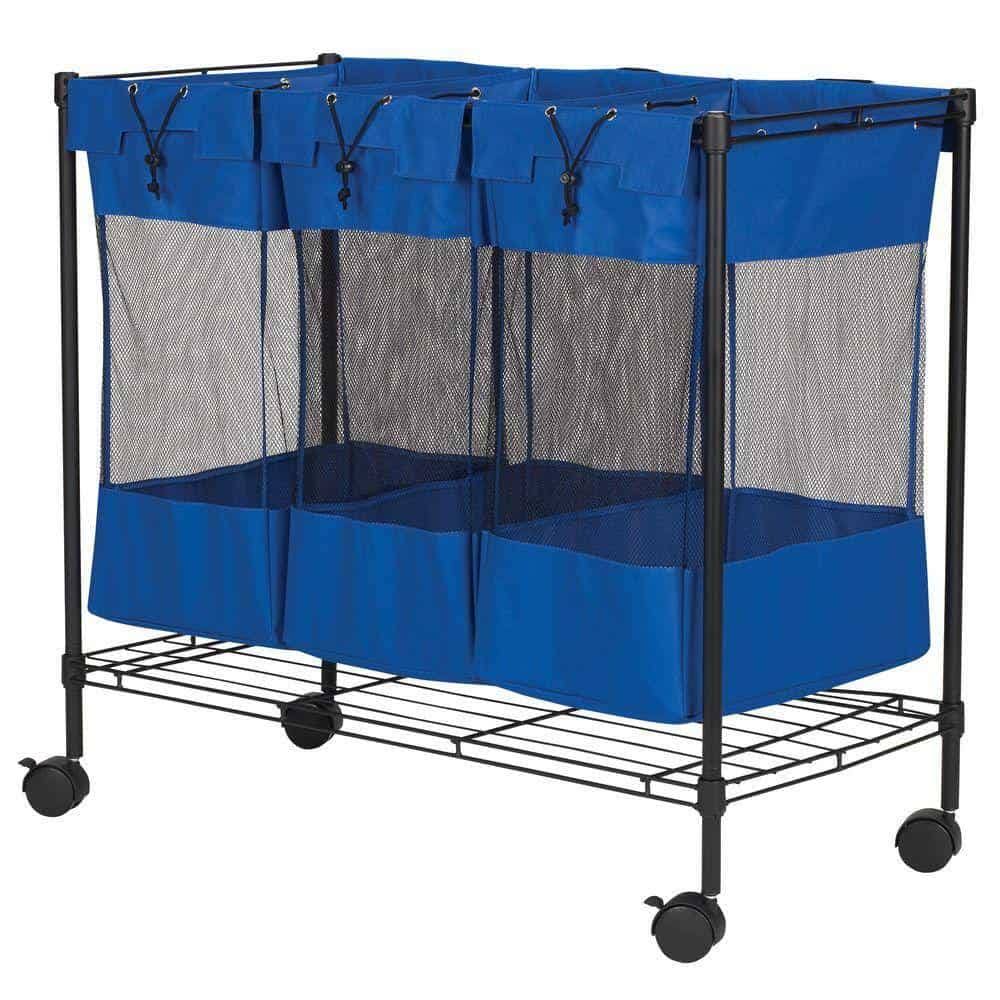 HOUSEHOLD ESSENTIALS 7119 33 in. H x 35 in. W x 18 in. D Black Metal 3-Cube Storage Organizer