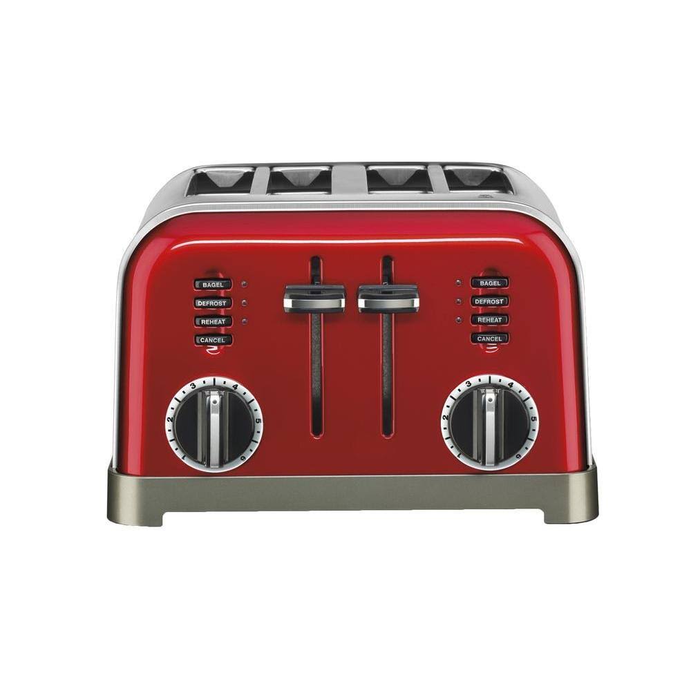 CPT-180MRP1 Classic Series 4-Slice Red Wide Slot Toaster with Crumb Tray