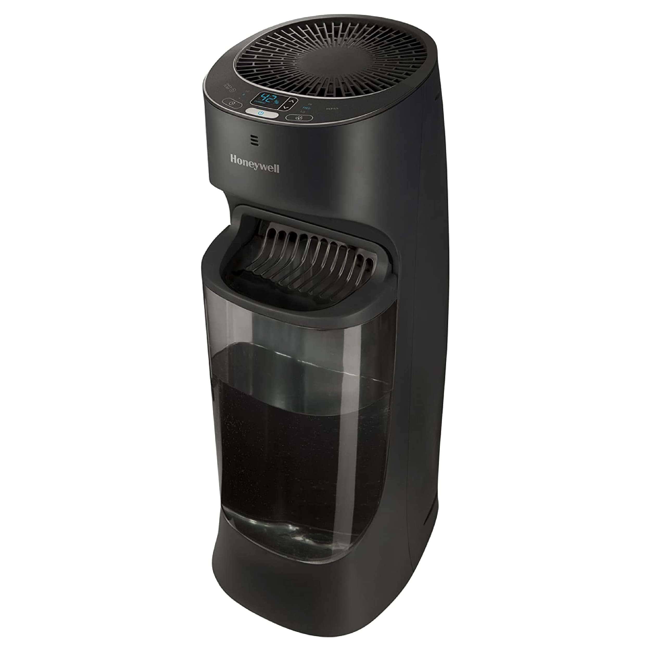 Honeywell Top Fill Tower Humidifier, Digital Humidistat, Black – Cool Mist Humidifier