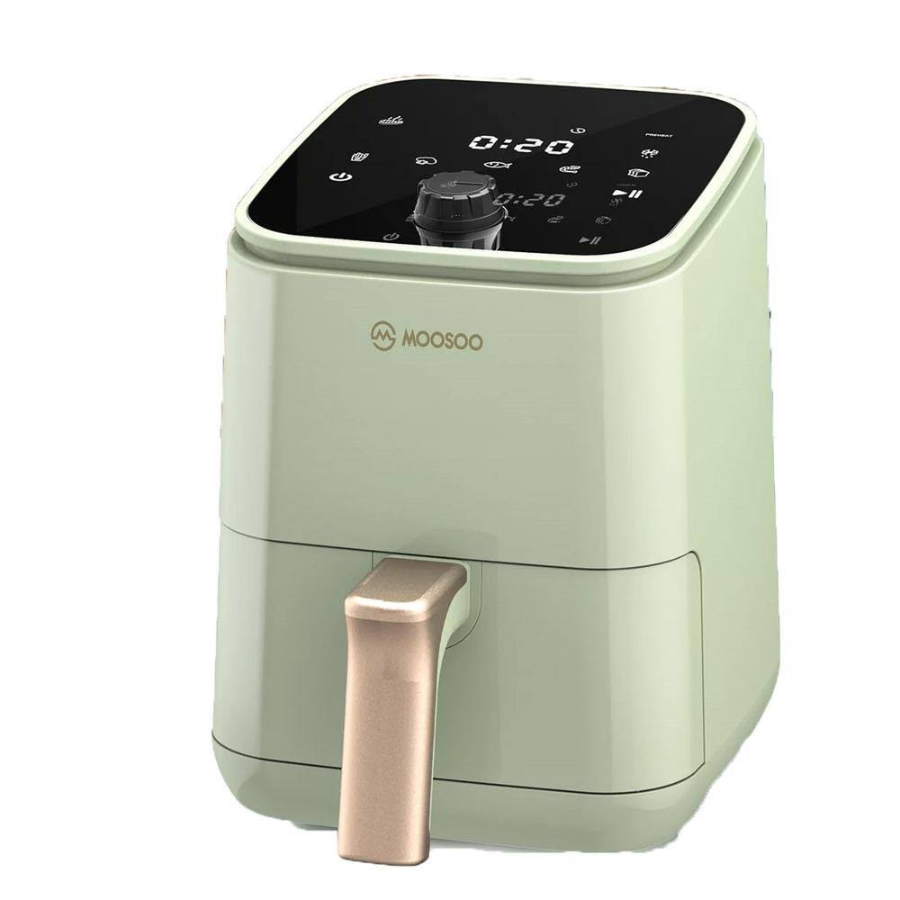 MOOSOO XMKJ-CA0113001 2 qt. Premium Green Air Fryer for 1-2 People with Timer, Temperature Controls, Recipe Book, 1200-Watt