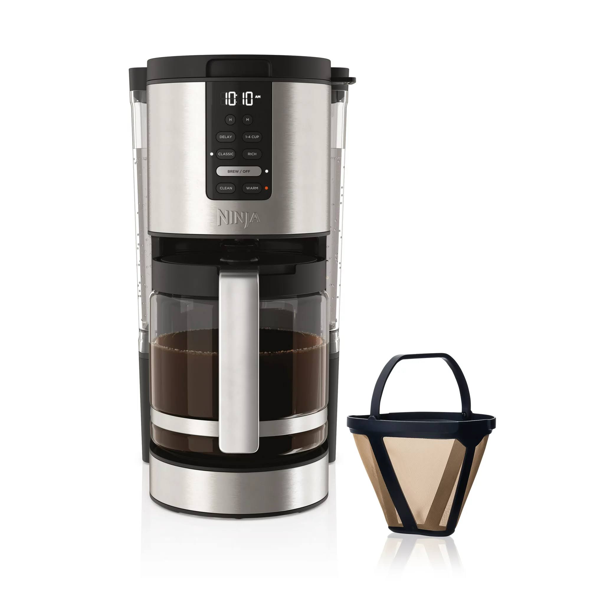 Programmable XL 14-Cup Coffee Maker, Glass Carafe, Permanent Filter, Stainless Steel, DCM200