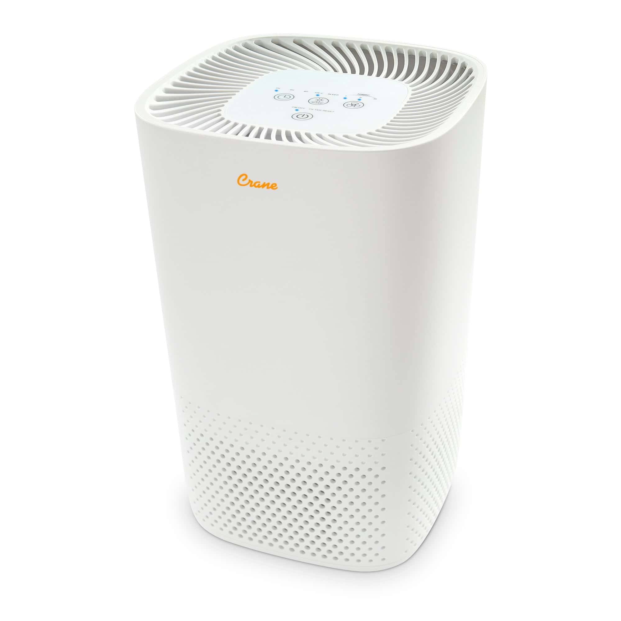 Crane 3-Speed White True HEPA and Uv Air Purifier (Covers: 250-sq ft)