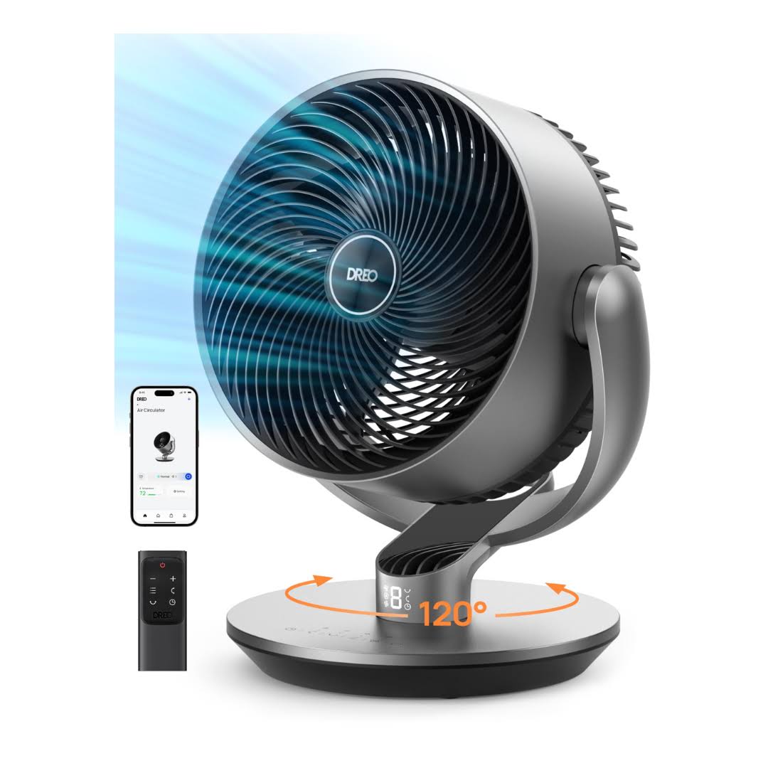 DR-HAF004S 16 Inch 25dB Quiet Smart Fans for Bedroom, DC Room Fan with Remote, Silver