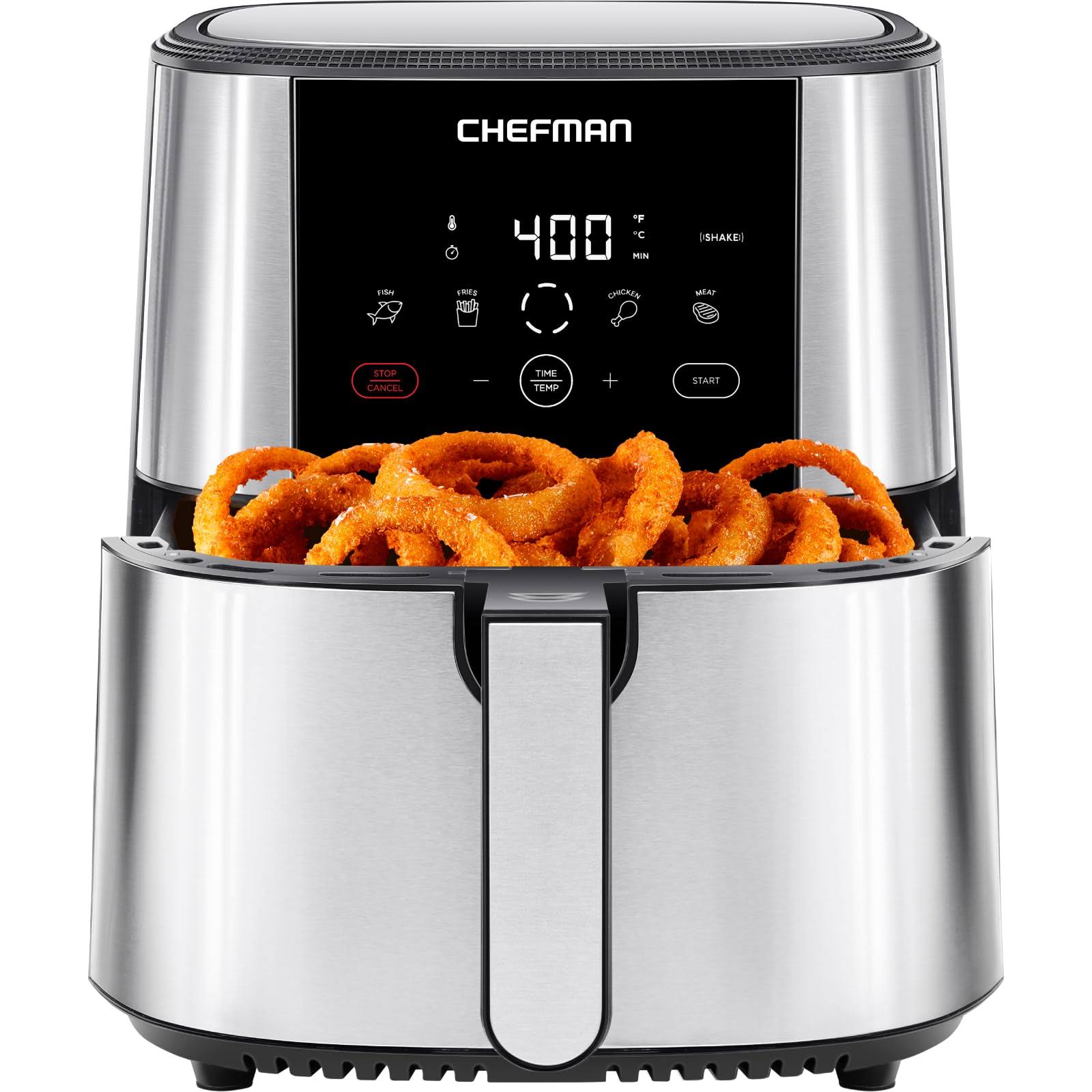 Chefman TurboFry Touch Air Fryer, XL 8-Qt Family Size, Stainless Steel