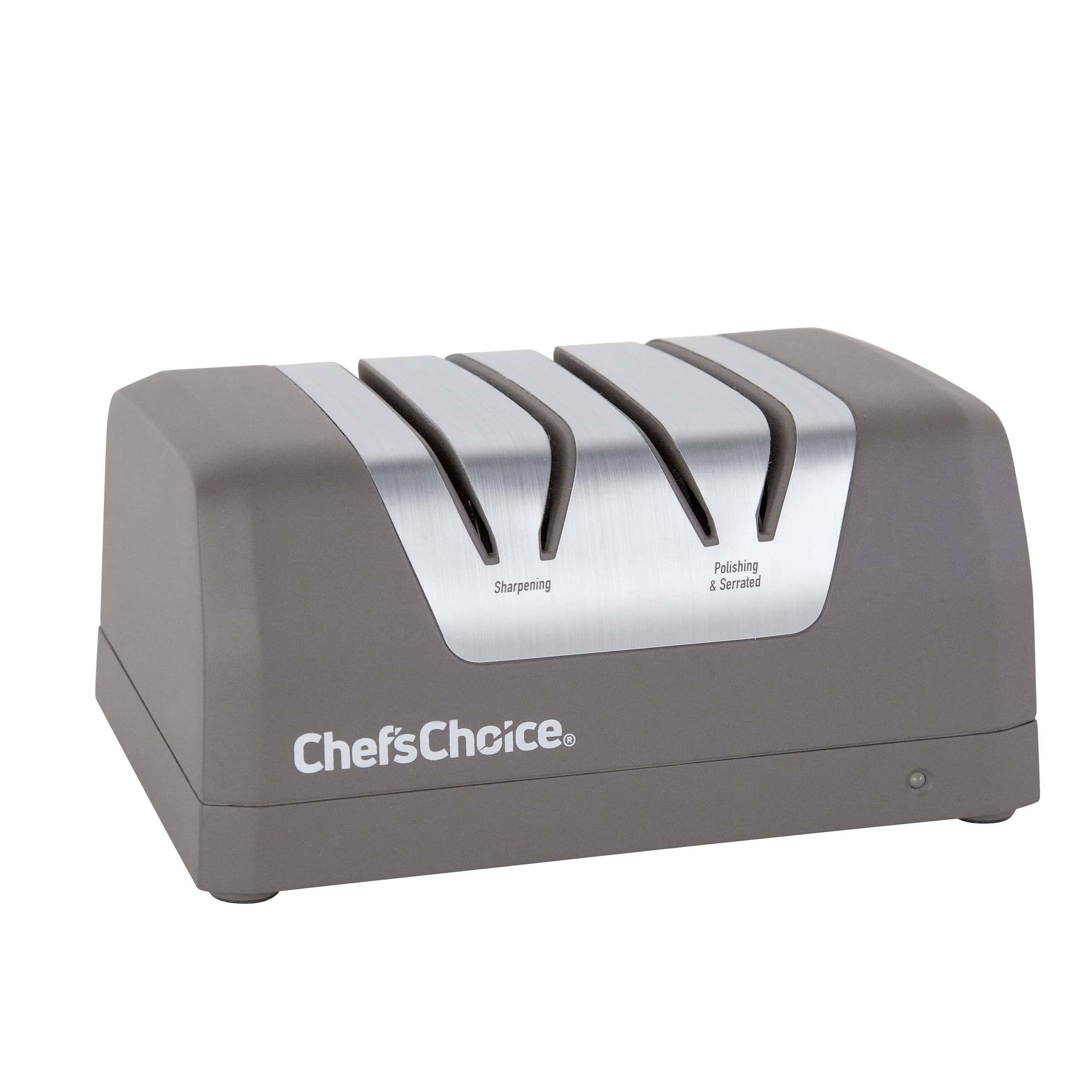 Chef schoice Rechargeable Two-stage Dc 220 Electric Knife Sharpener, For Most Household Knives, In Slate Gray