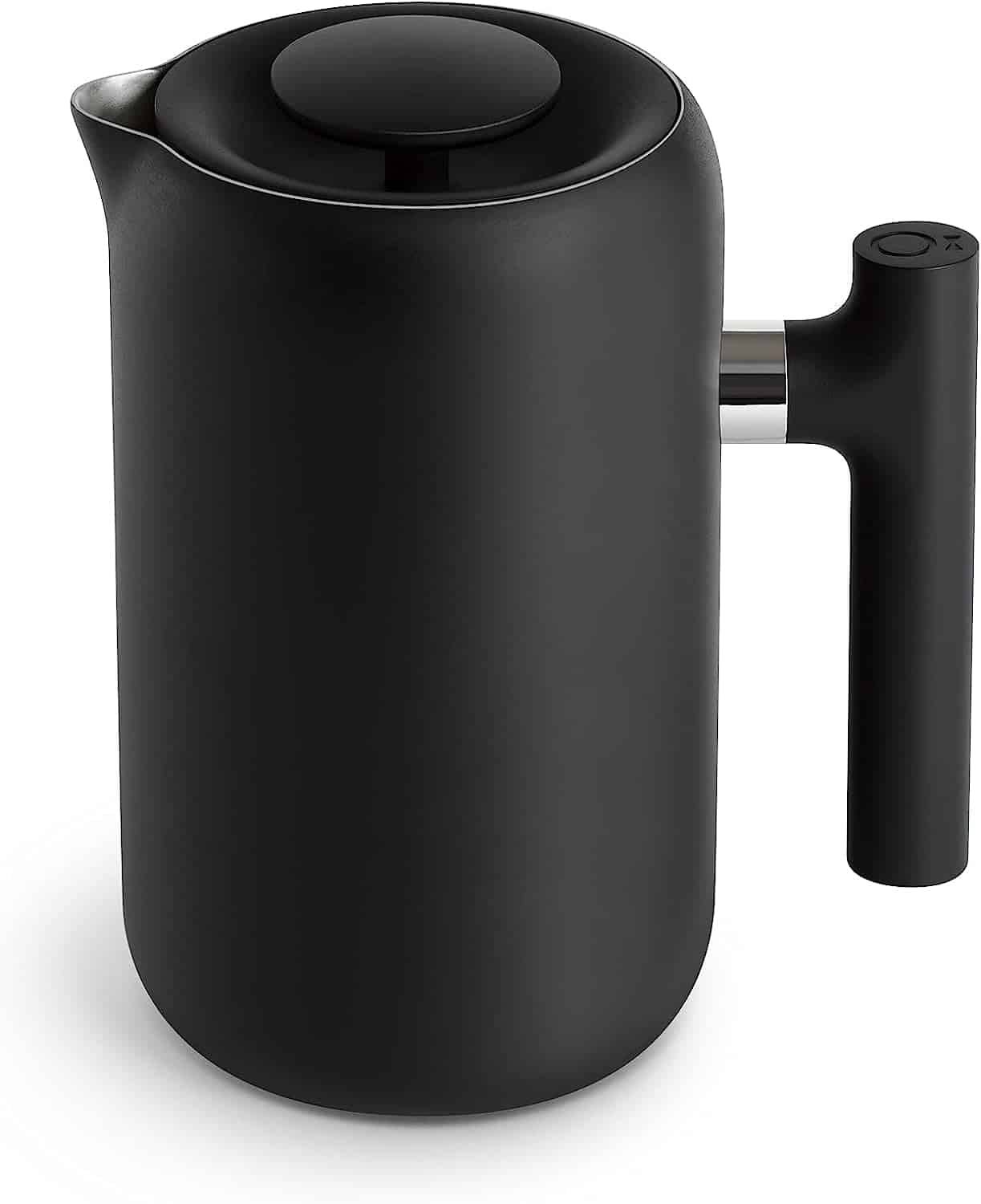 Fellow Clara Insulated Coffee Maker with Enhanced Filtration System   Portable French Press Stainless Steel   24 oz Carafe   Matte Black