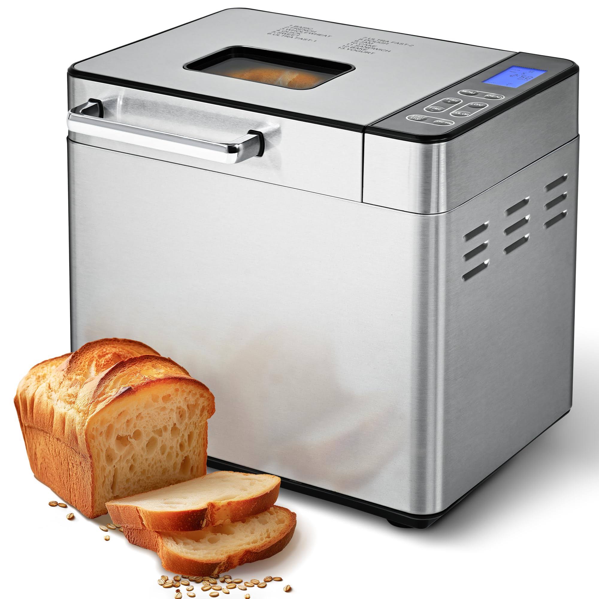 EUHOMY Bread Maker Machine 2LB Bread Maker for 3 Loaf Sizes   3 Crust Colors, Gluten Free