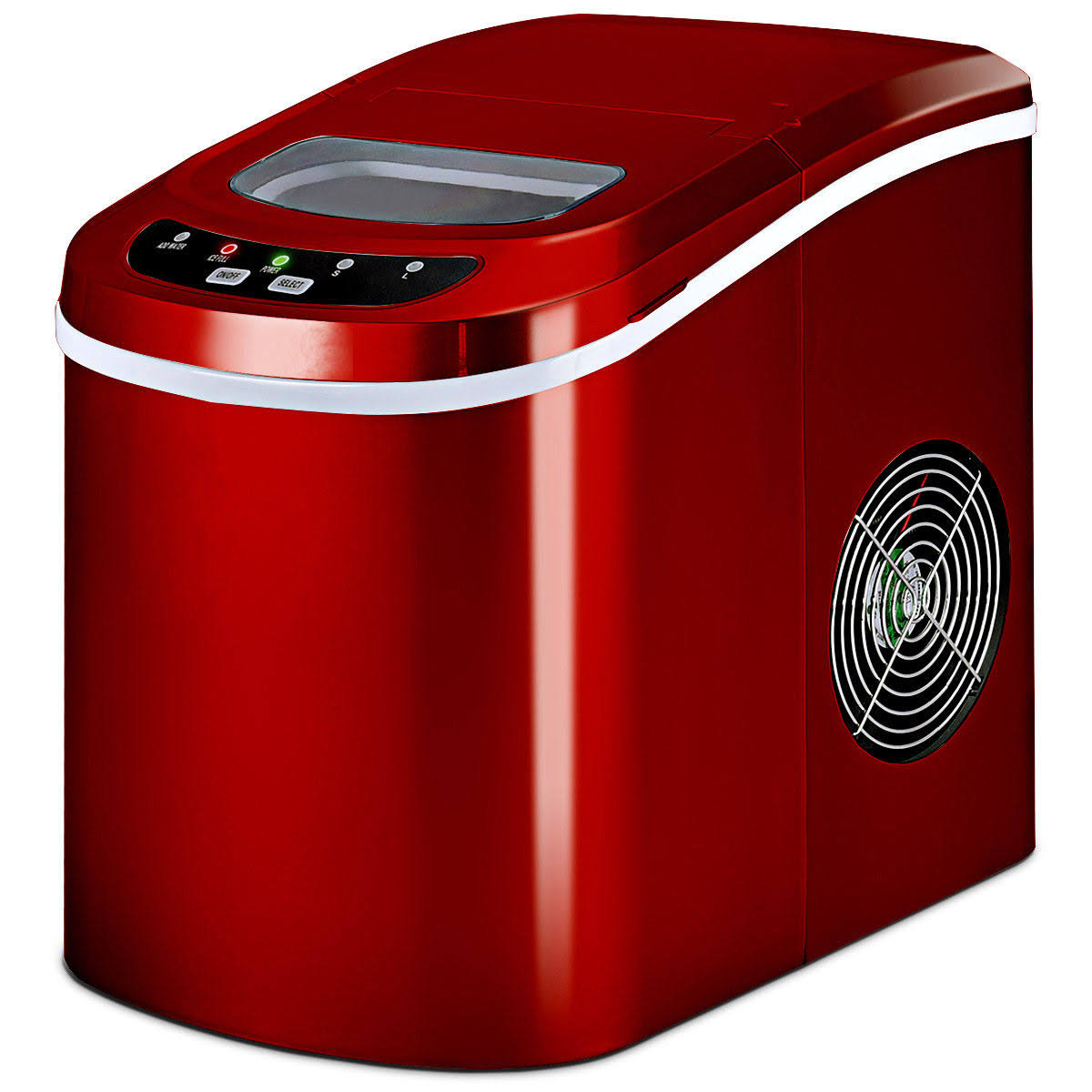 Red Portable Compact Electric Ice Maker Machine Mini Cube 26lb/Day