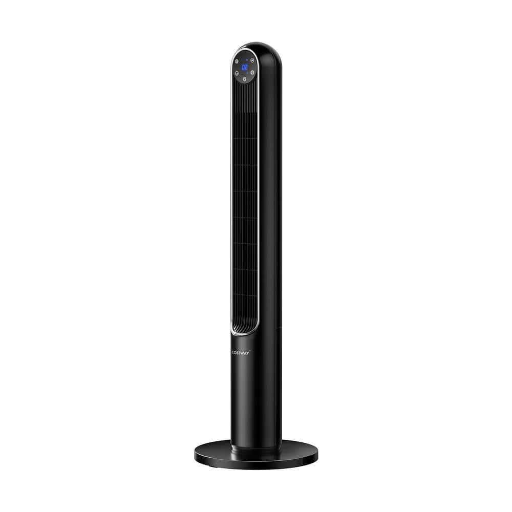 42 Inch 80 Degree Tower Fan with Smart Display Panel and Remote Control   Black