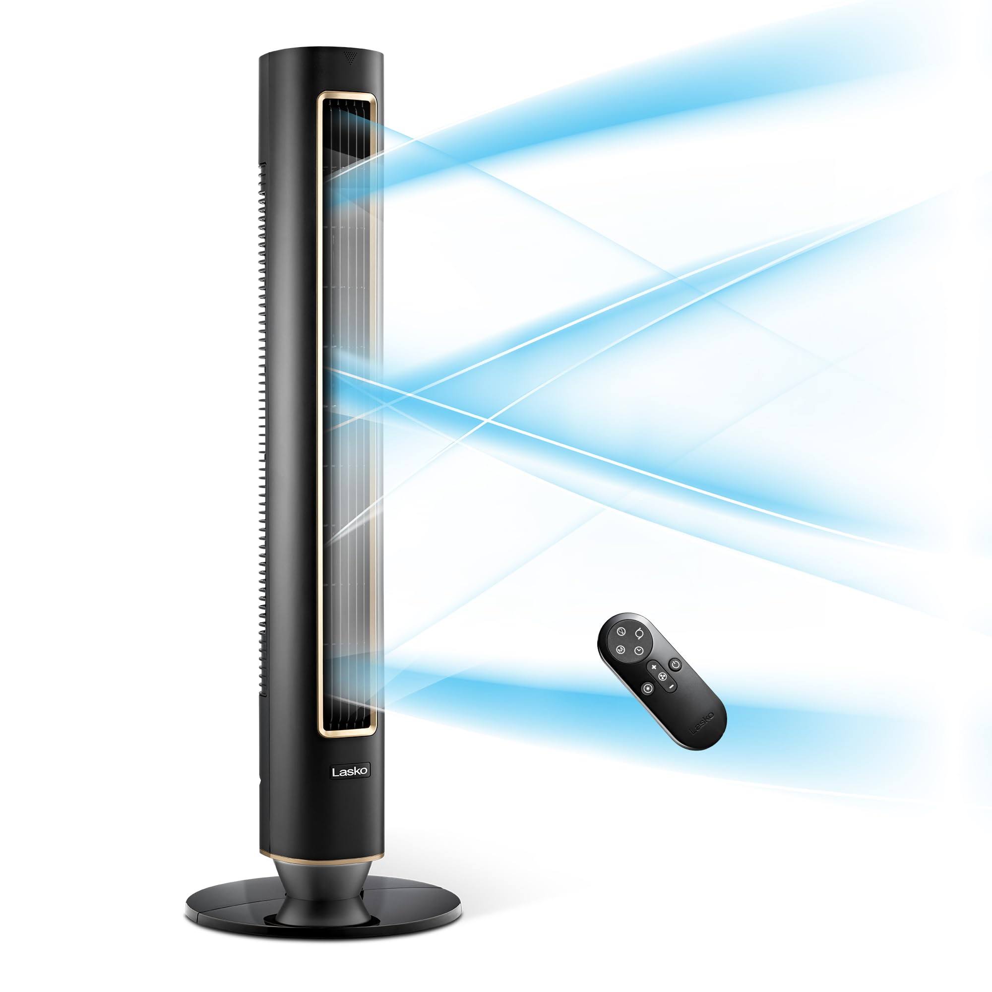 DST100 Pinnacle 40” Tower Fans for Home, 32 ft/s Airflow, Quiet 24dB on Low, 90° Oscillation