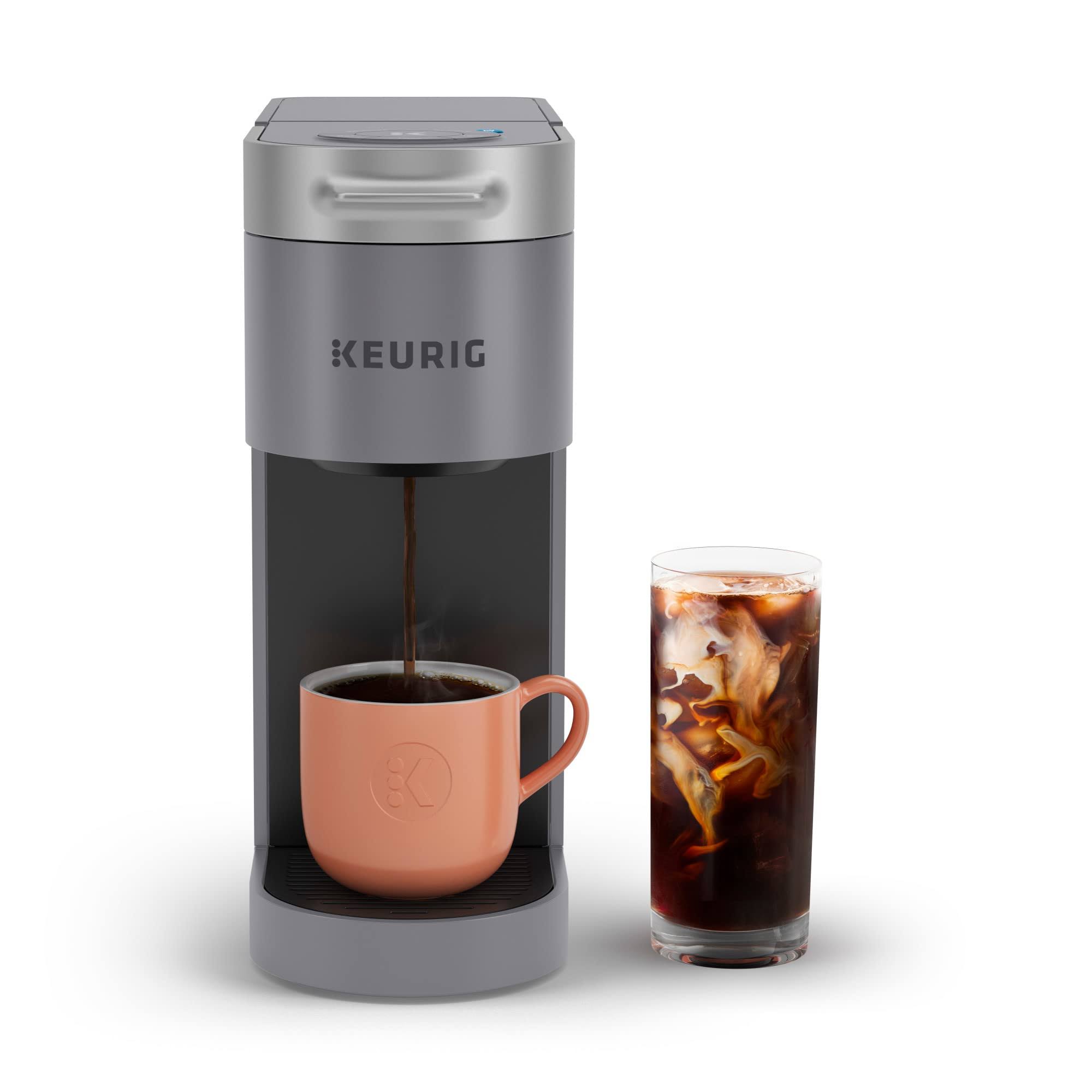 K-Slim + ICED Single Serve Coffee Maker, Brews 8 to 12oz. Cups, Gray