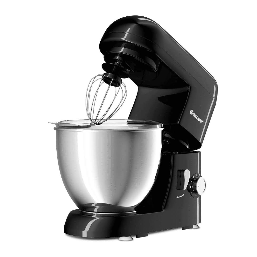 4.3 Qt 550 W Tilt-Head Stainless Steel Bowl Electric Food Stand Mixer   Black