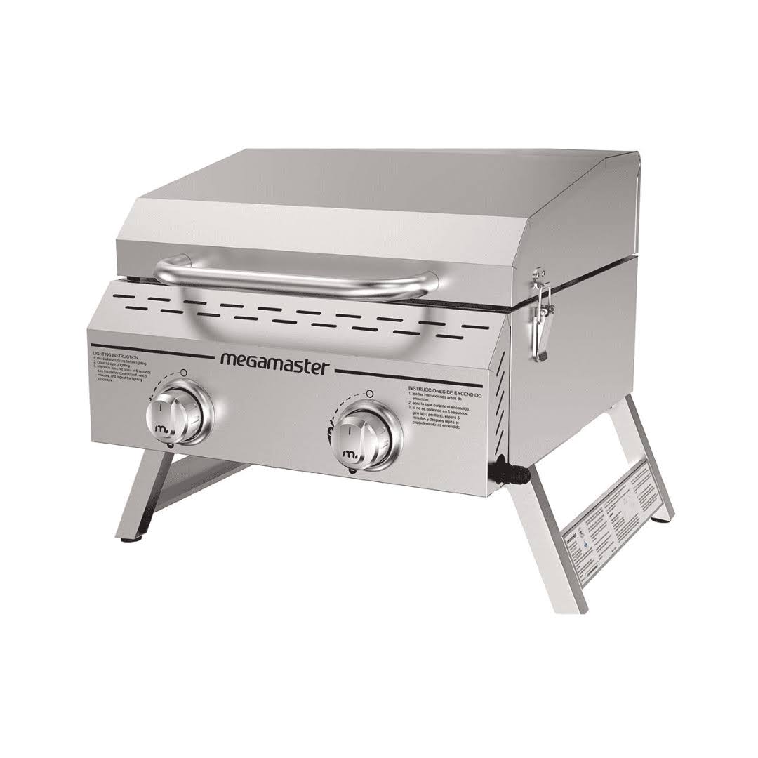 Megamaster Premium Outdoor Cooking 2-Burner Grill, While Camping, Outdoor Kitchen
