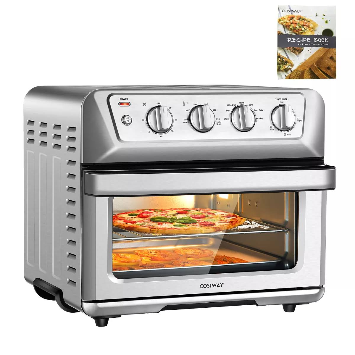 21.5QT Air Fryer Toaster Oven 1800W Countertop Convection Oven w/ Recipe
