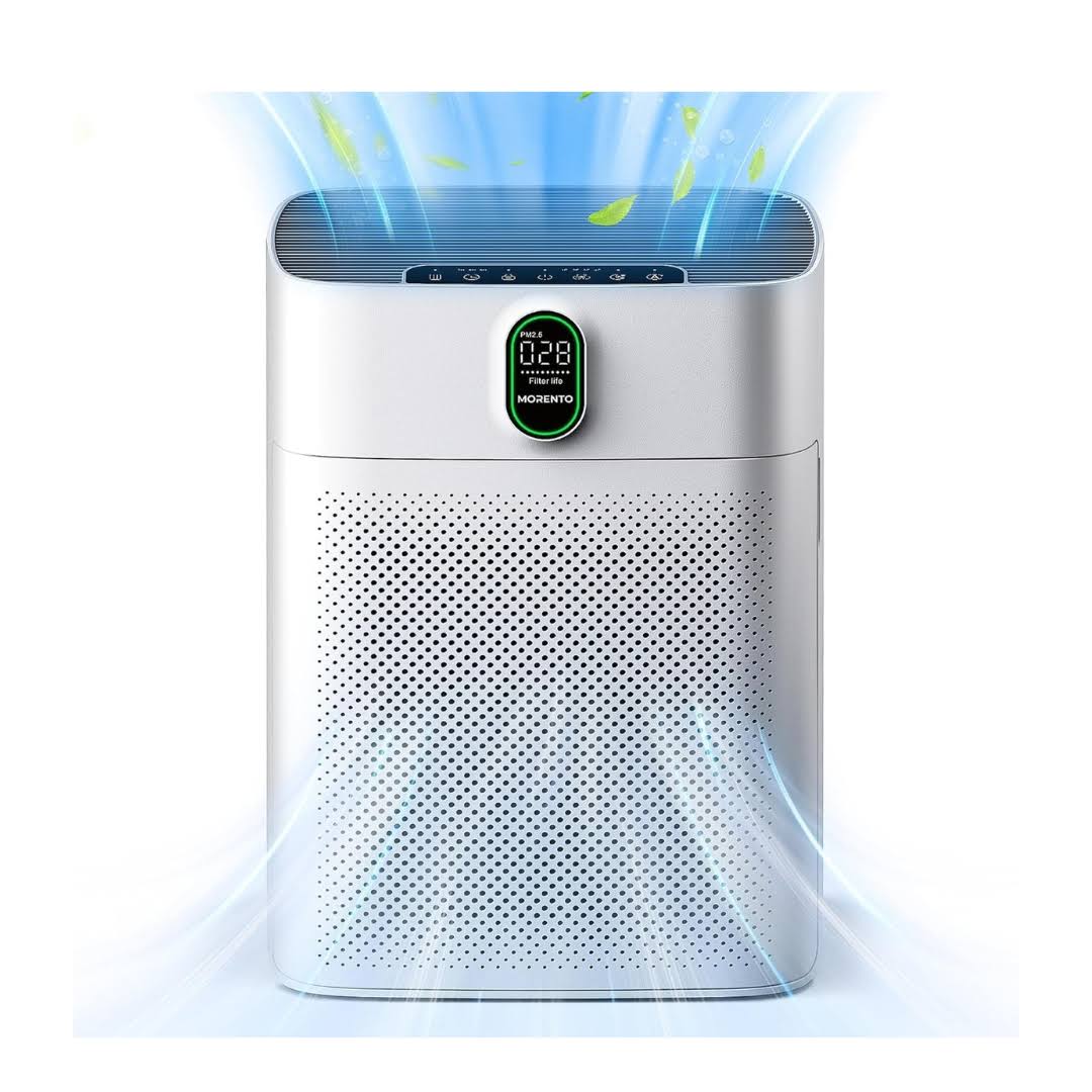 MORENTO Air Purifiers for Home Large Room up to 1076 Sq Ft with PM 2.5 Display Air Quality Sensor, 24db, White