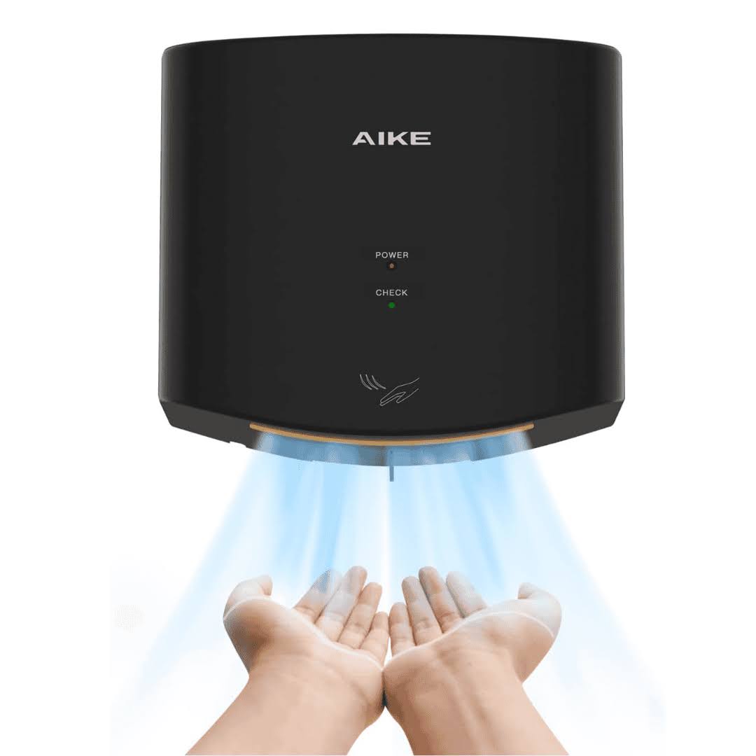 AIKE Air Wiper Compact Hand Dryer 110V 1400W Black (with 2 Pin Plug) Model AK2630
