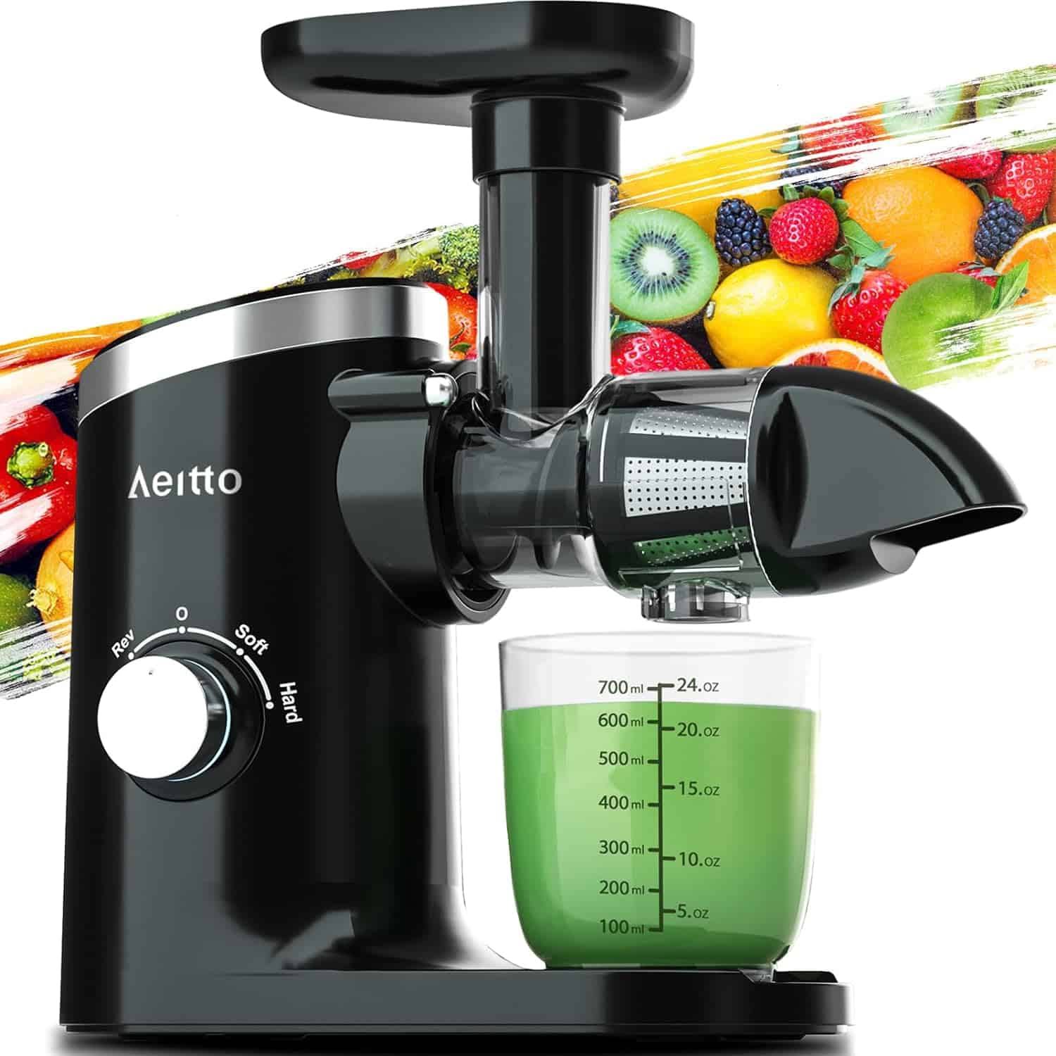 Aeitto Juicer Machines, Aeitto Cold Press Juicer, Masticating Juicer, Celery Juicers, Black