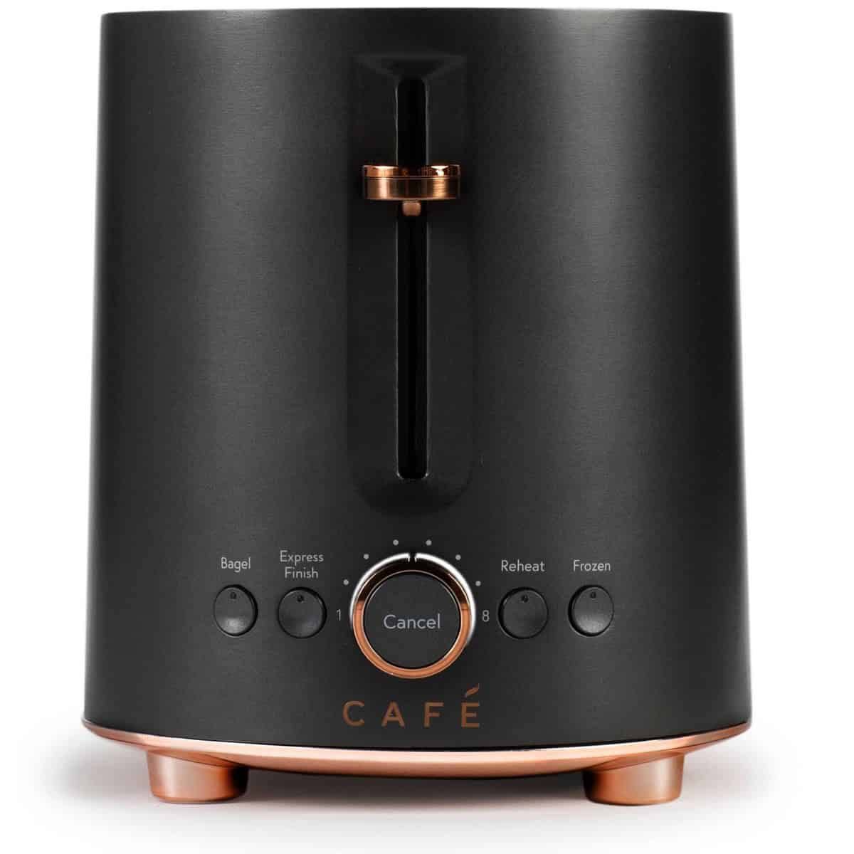 Café Express Finish 2 Slice Metal Toaster Matte Black