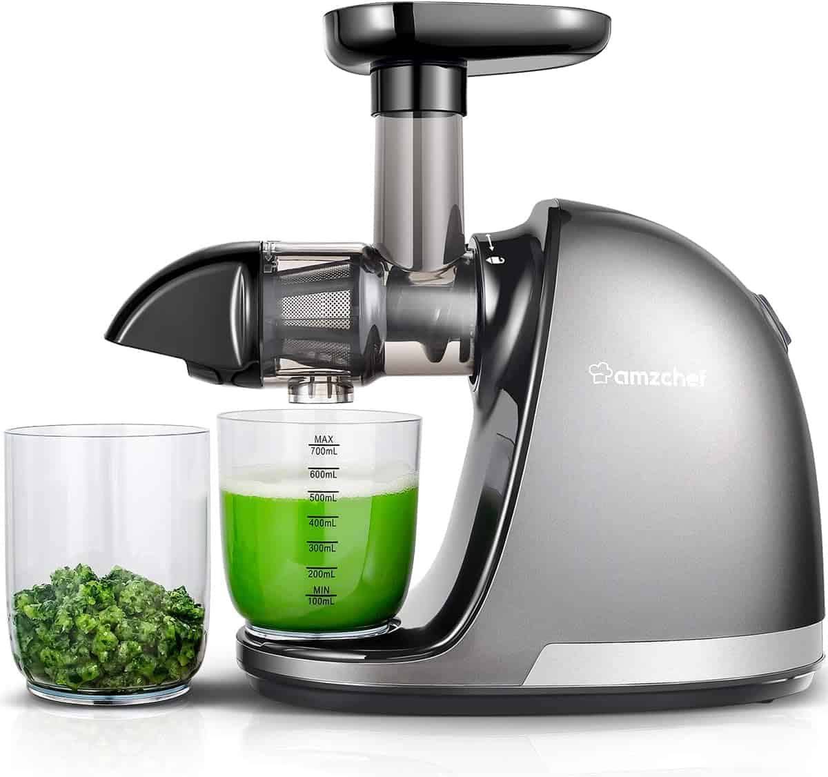 AMZCHEF Slow Cold Press Juicer with Reverse Function   High Juice Yield, Easy Clean, Nutritious Fruits   Vegetables