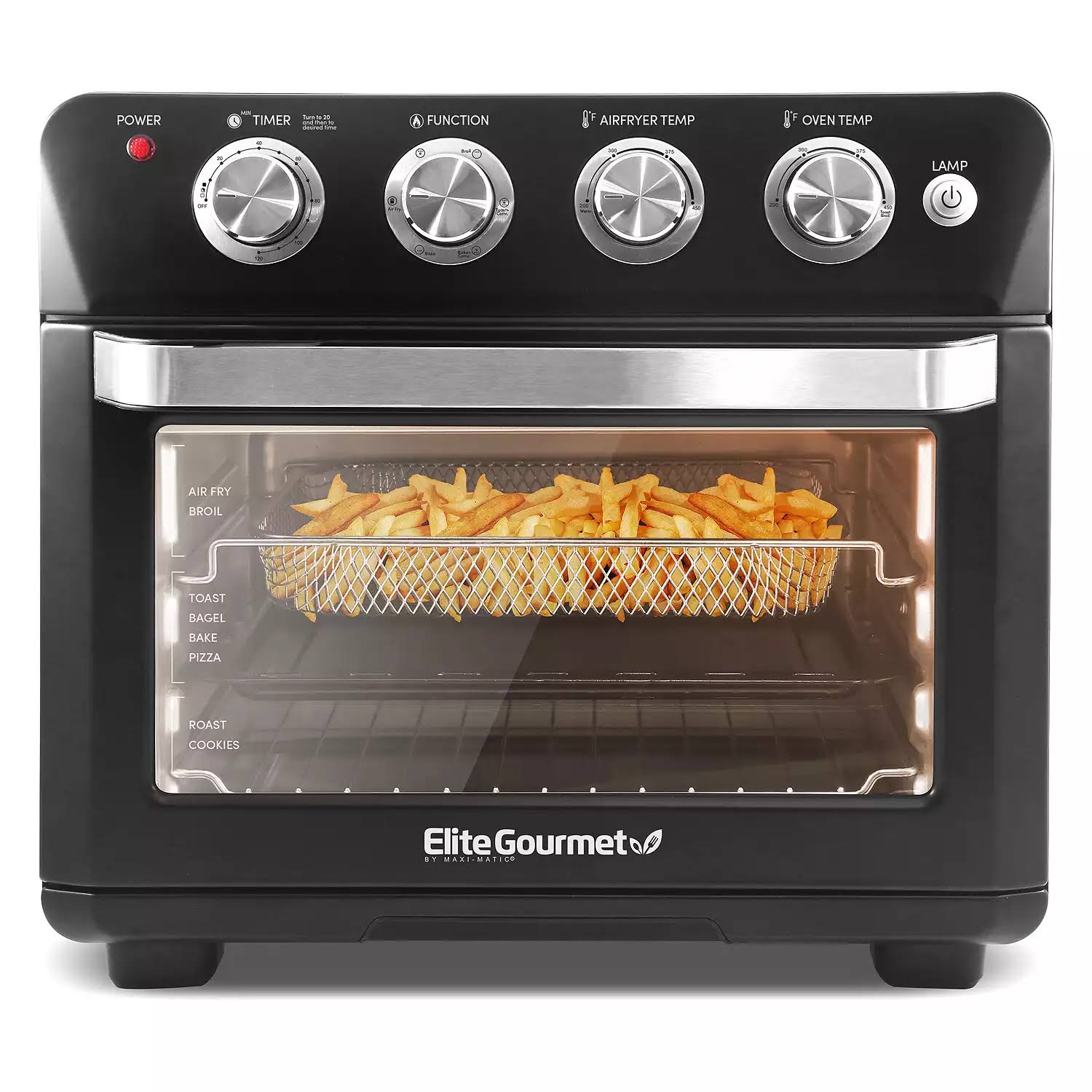 Elite Gourmet Air Fryer Oven (Healthy Crisp, X-Large Capacity) | Less Oil, More Flavor