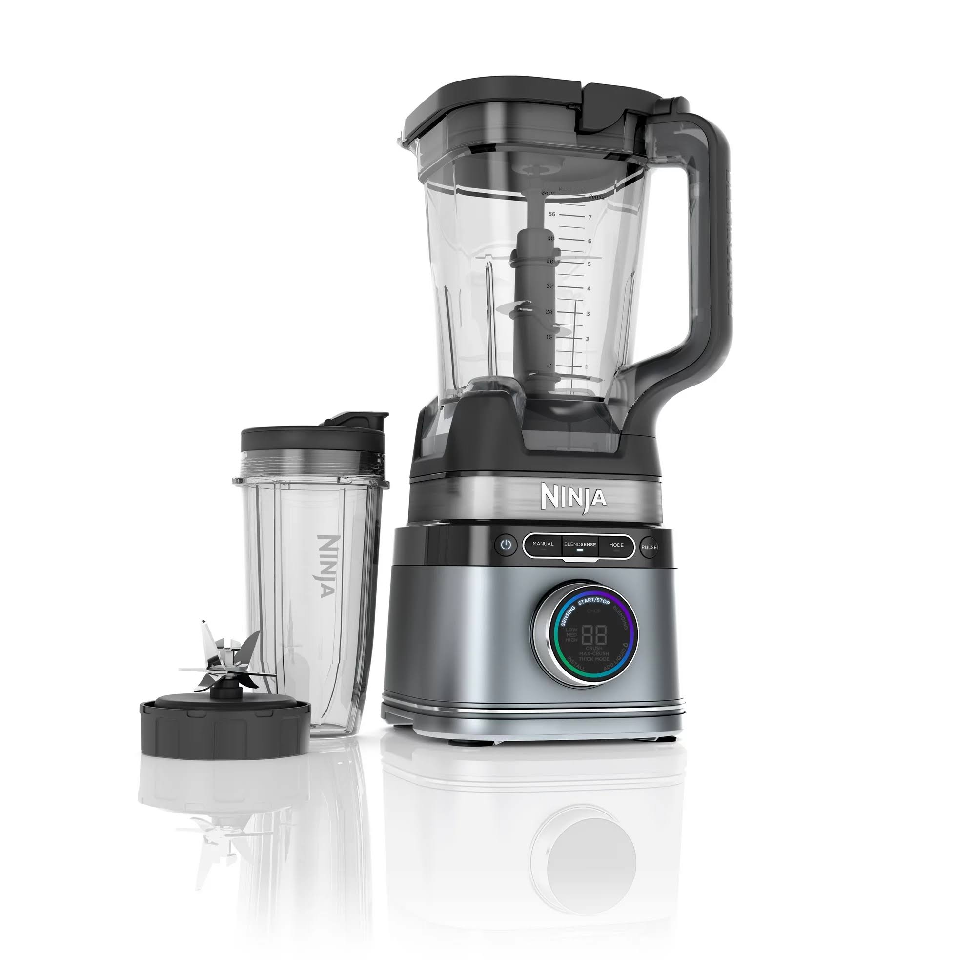 Detect Power Blender + Personal Single-Serve, BlendSense Technology, Kitchen Countertop, Silver