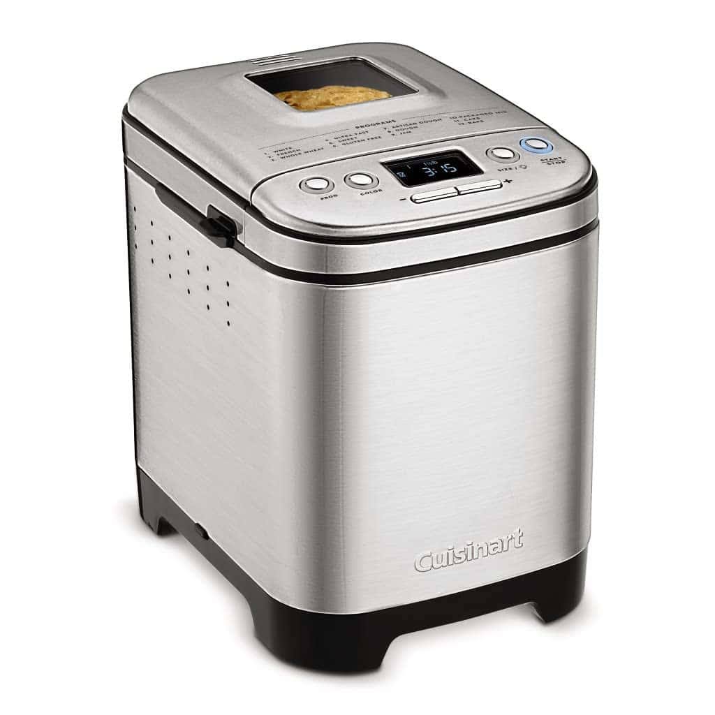 Bread Maker Machine, Compact and Automatic, Customizable Settings, Up to 2lb Loaves, CBK-110P1, Silver, Black