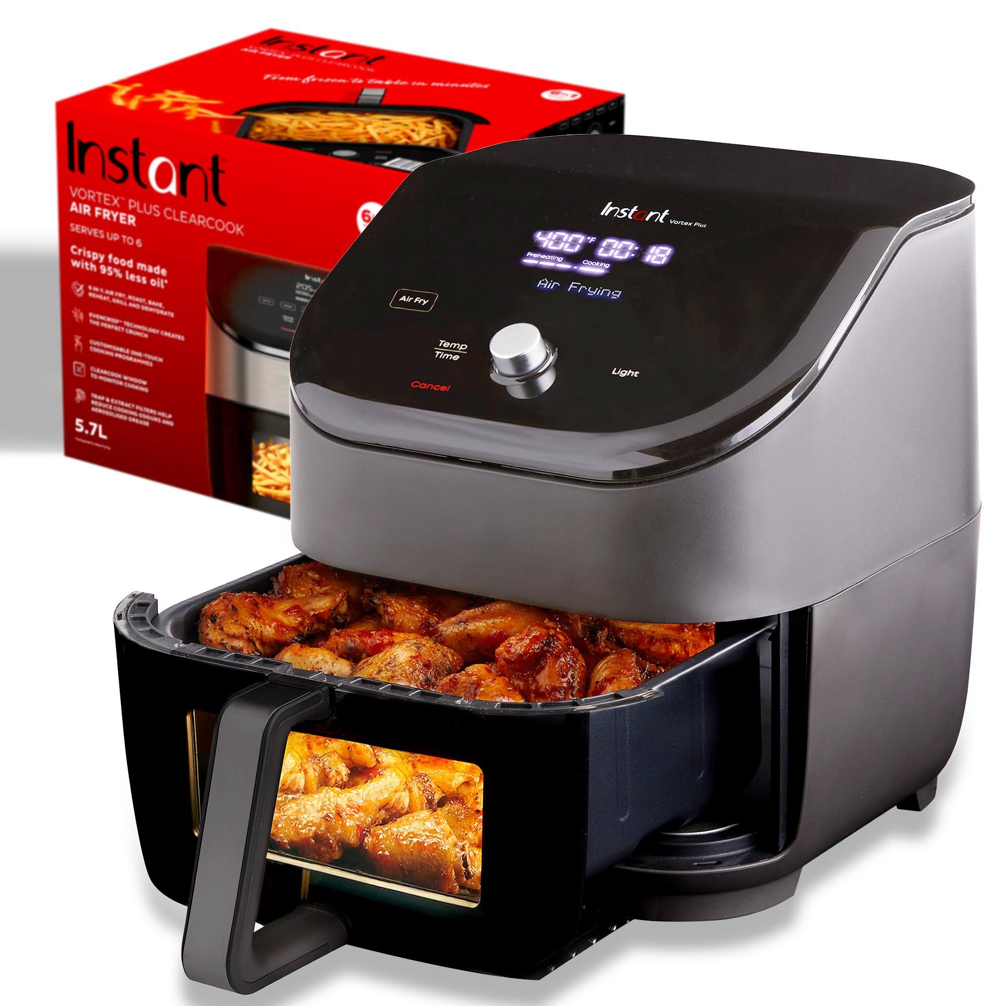 Vortex Plus 6QT ClearCook Air Fryer, 6-in-1 Functions, Black
