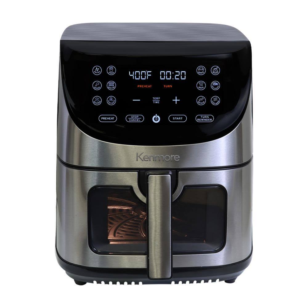 KKAF8Q 8 qt. Silver Air Fryer, 1700W, 12 Cooking Presets, Digital Touch Screen, Stainless Steel