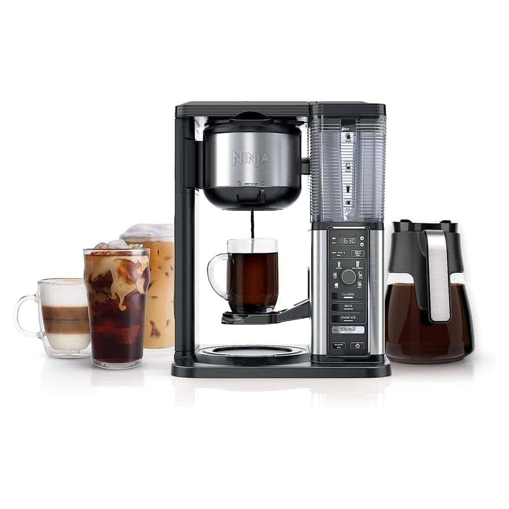 CM401 Specialty 10-Cup Coffee Maker   4 Brew Styles, Built-in Reservoir, Fold-Away Frother, Glass Carafe, Black