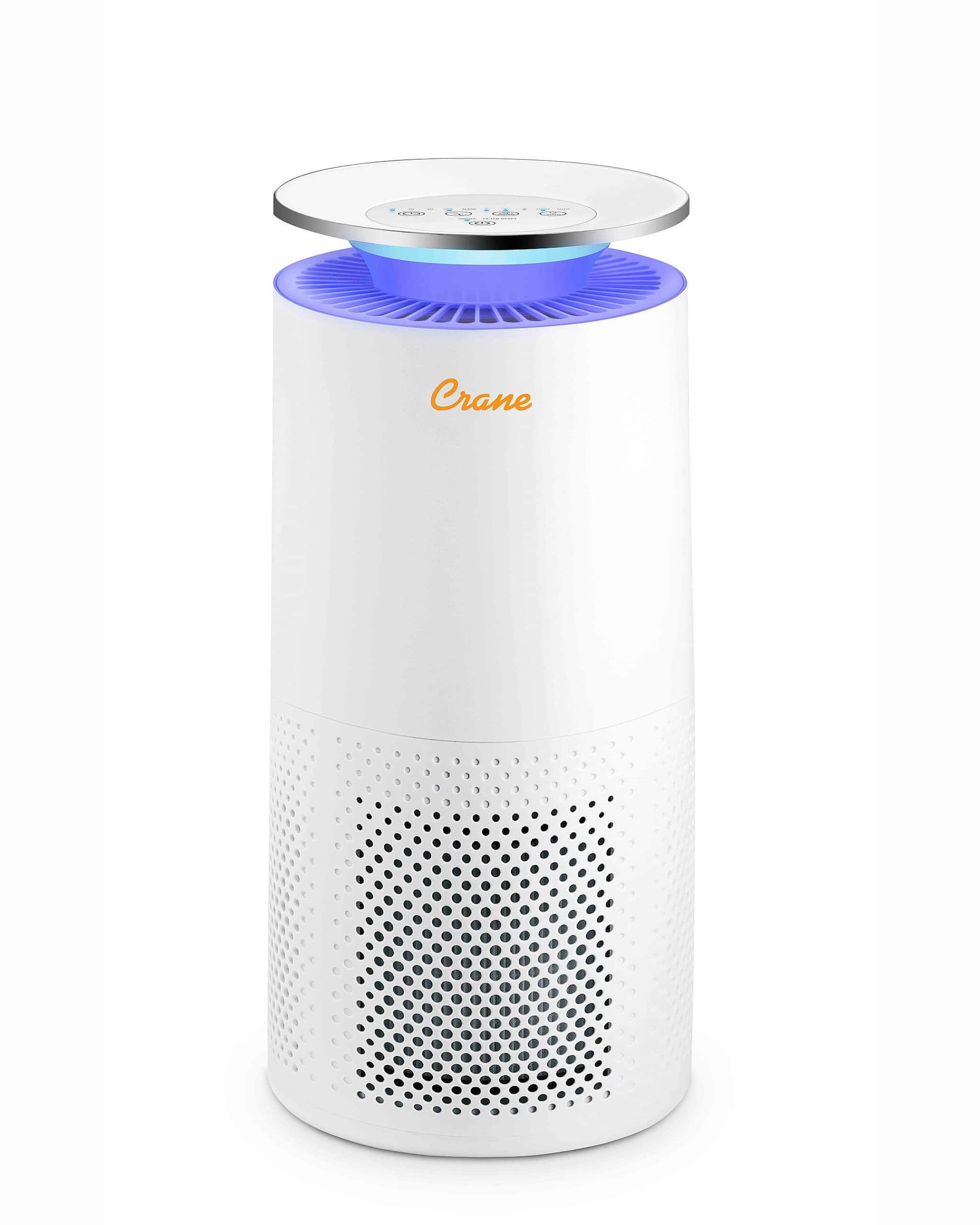 Crane 4-Speed White True HEPA and Uv Air Purifier (Covers: 500-sq ft)