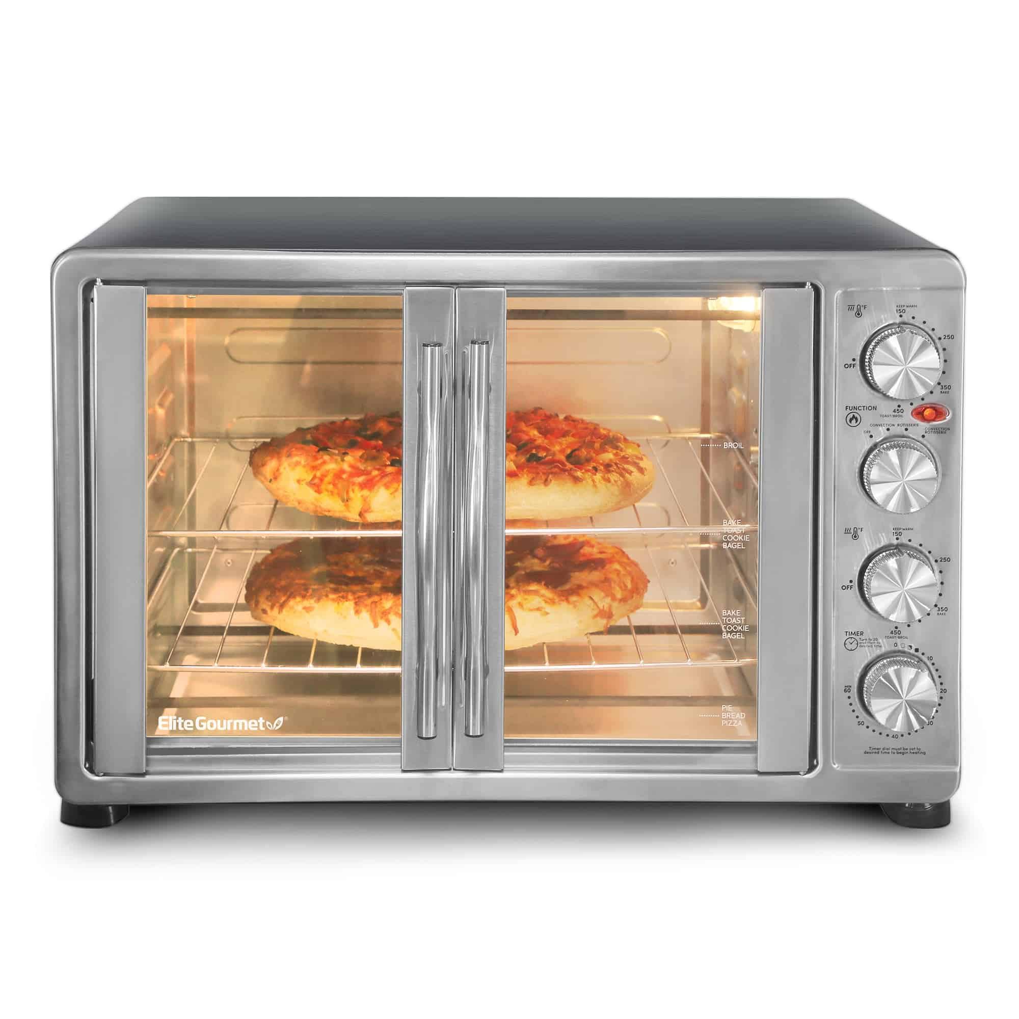 Elite 14-Slice Silver Convection Toaster Oven with Rotisserie (1500-Watt)
