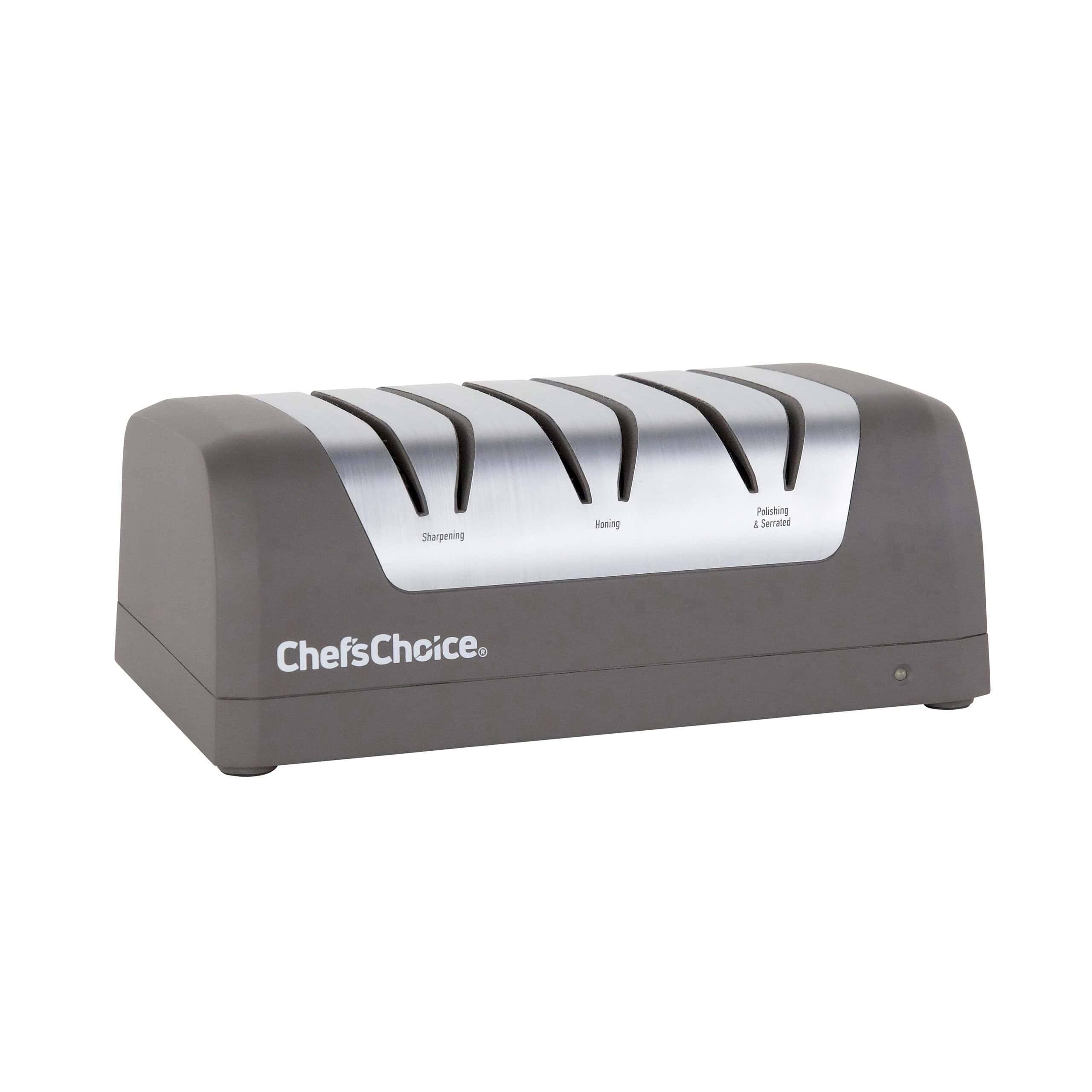 Chef schoice Rechargeable Three-stage Dc 320 Electric Knife Sharpener For Most Knives, In Slate Gray