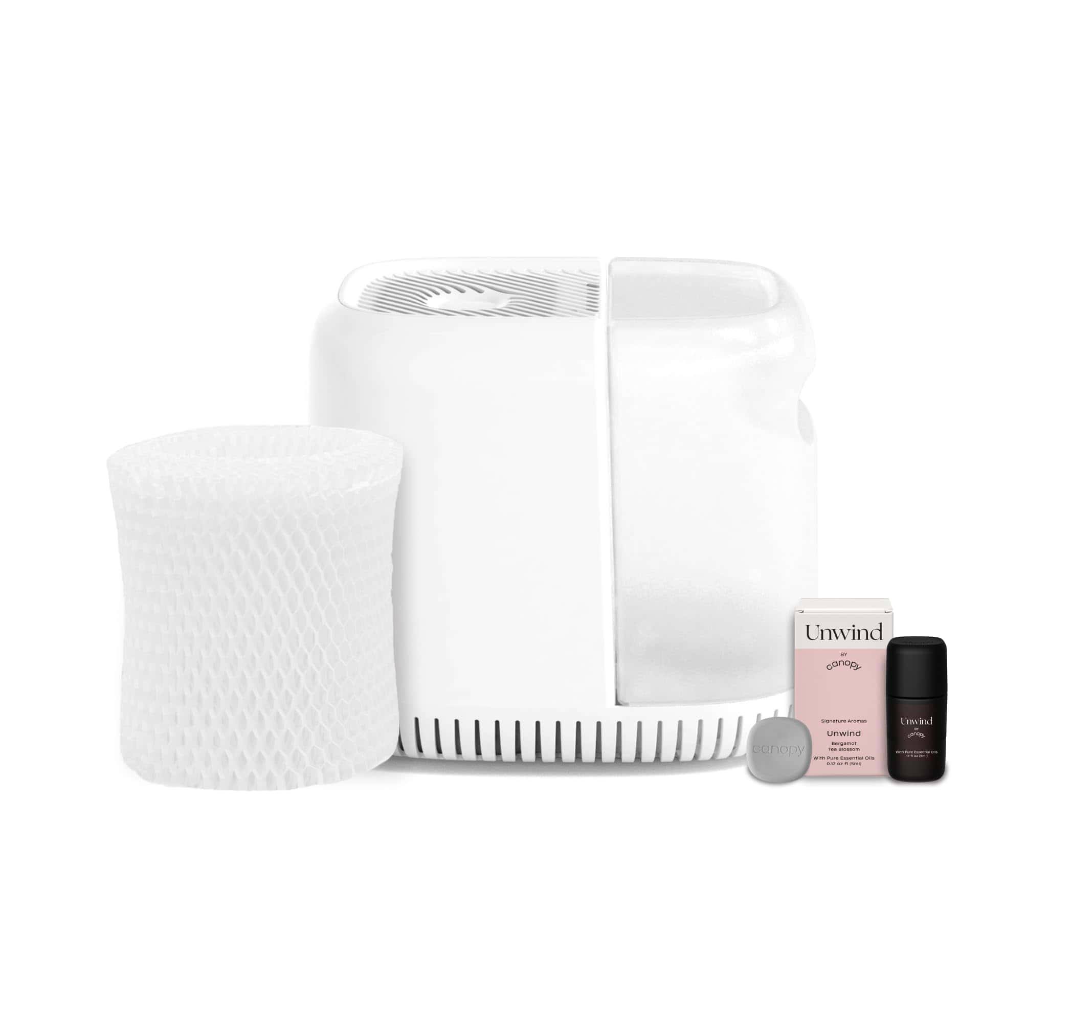 Canopy Bedside Humidifier, White Humidifier, 36 HR Run Time, 2.5L Capacity