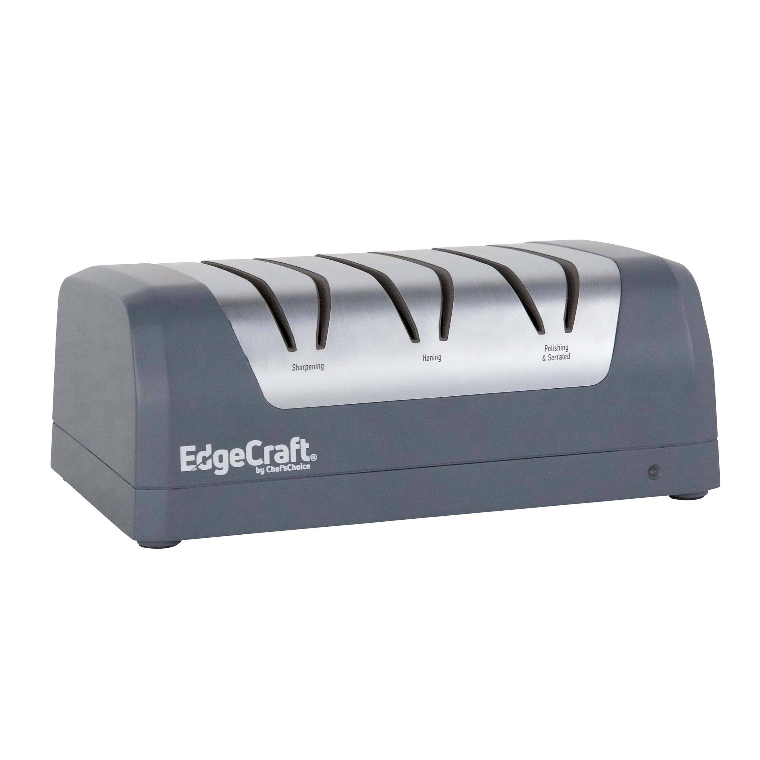 Edgecraft Rechargeable Three-stage Dc 320 Electric Knife Sharpener, In Ice Gray